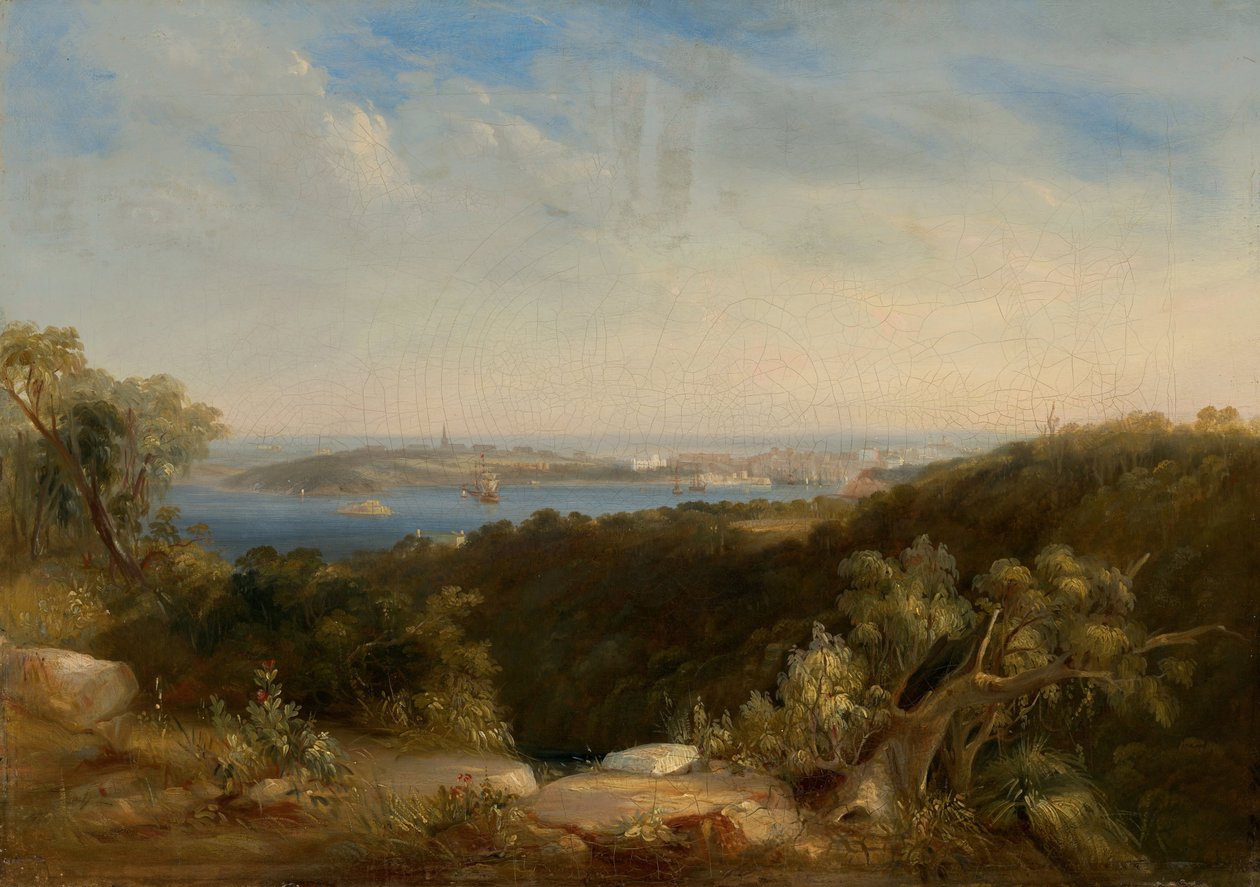 Pohled na přístav Sydney zobrazující Sydney Cove od Conrad Martens