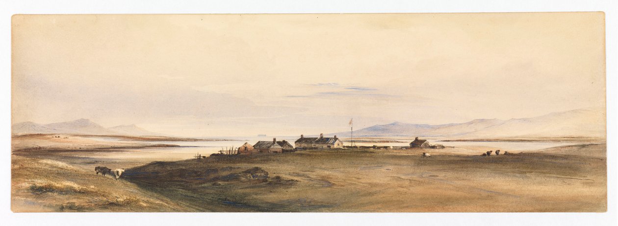 Berkeley Sound, Falklandy, asi 1878 (akvarel) od Conrad Martens