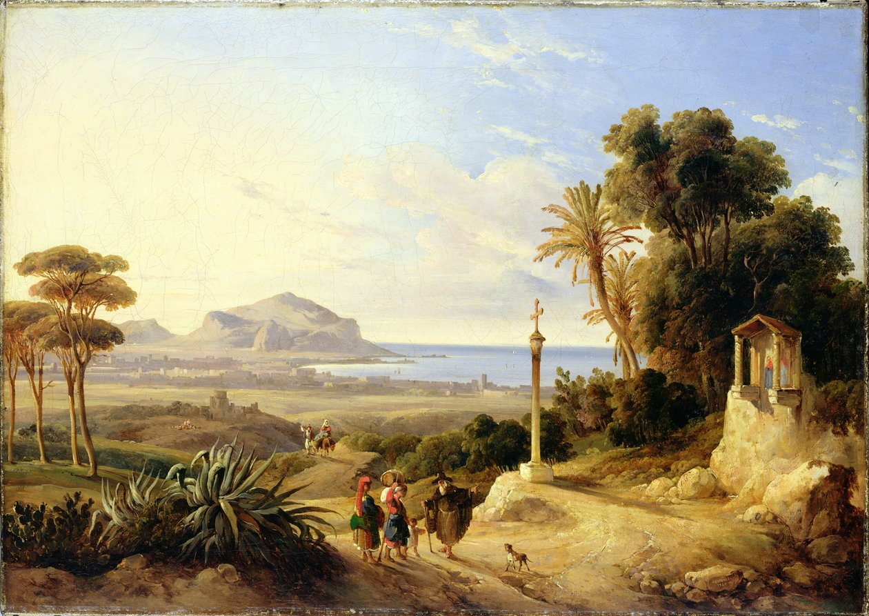 Pohled na Palermo, 1840 od Consalvo Carelli