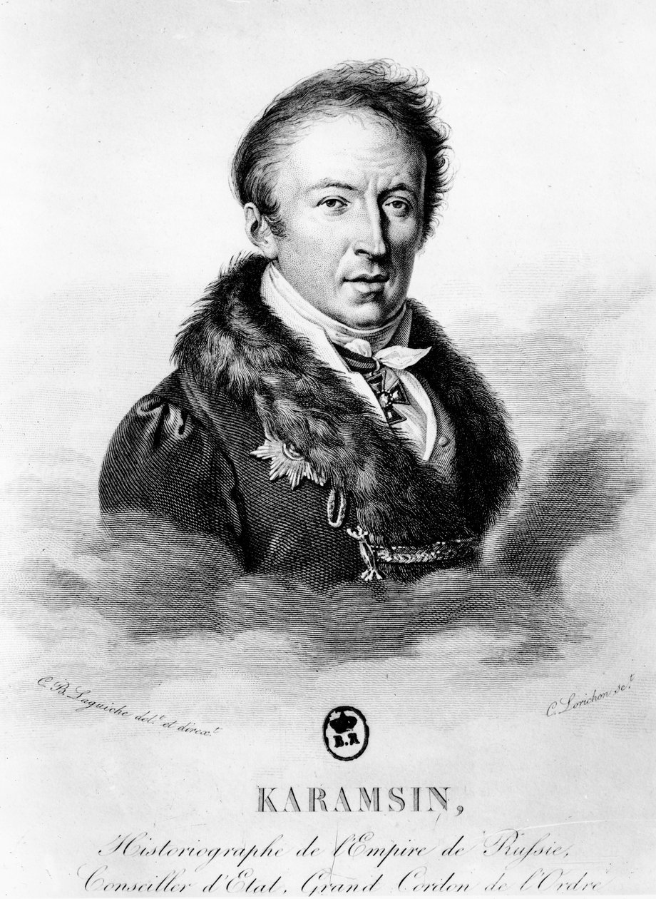 Portrét Nikolaje Michajloviče Karamzina (1766-1826) od Constant Louis Antoine Lorichon