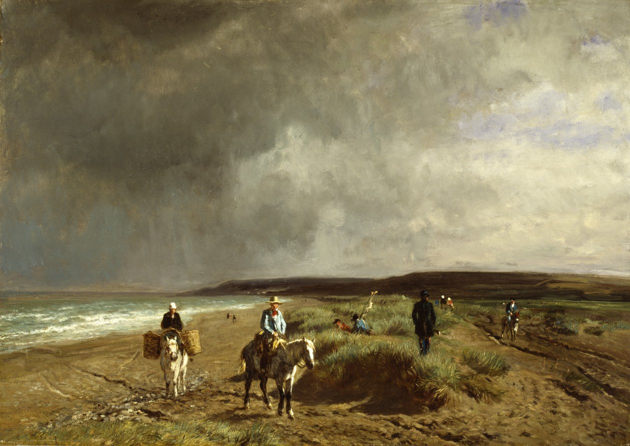 Pobřeží poblíž Villers, kolem roku 1859 od Constant Emile Troyon