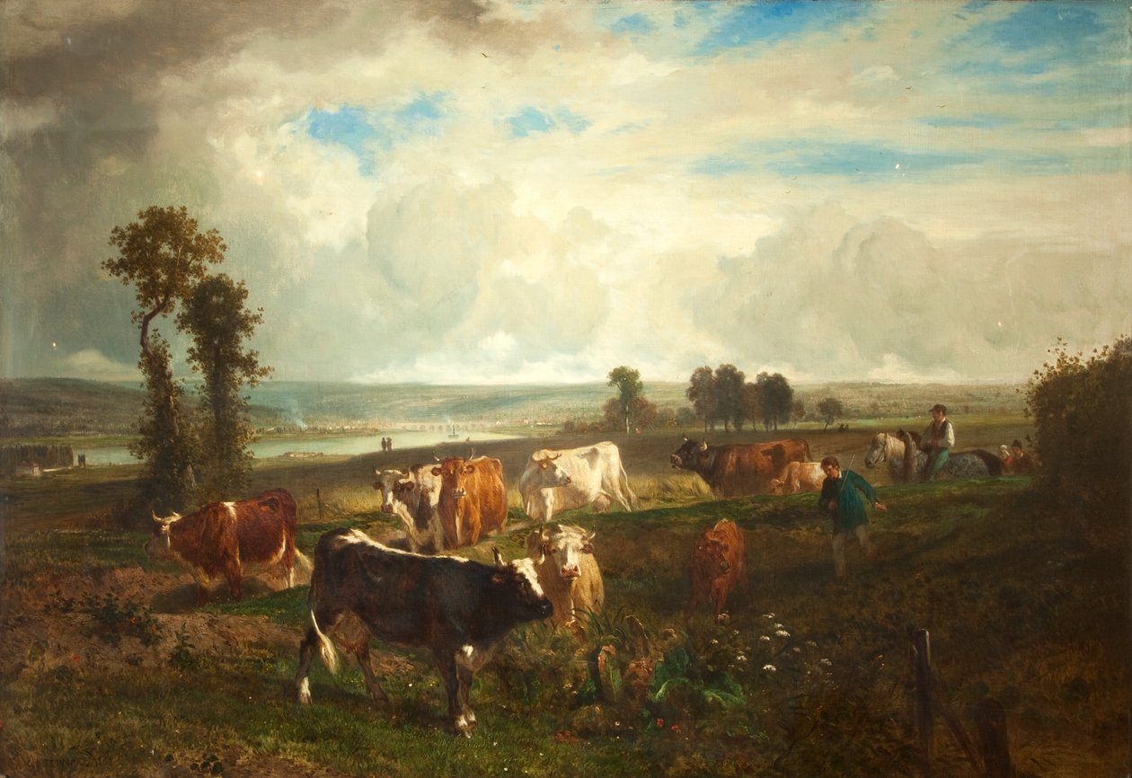 Krajina, The Heights of Suresnes, 1856 od Constant Emile Troyon