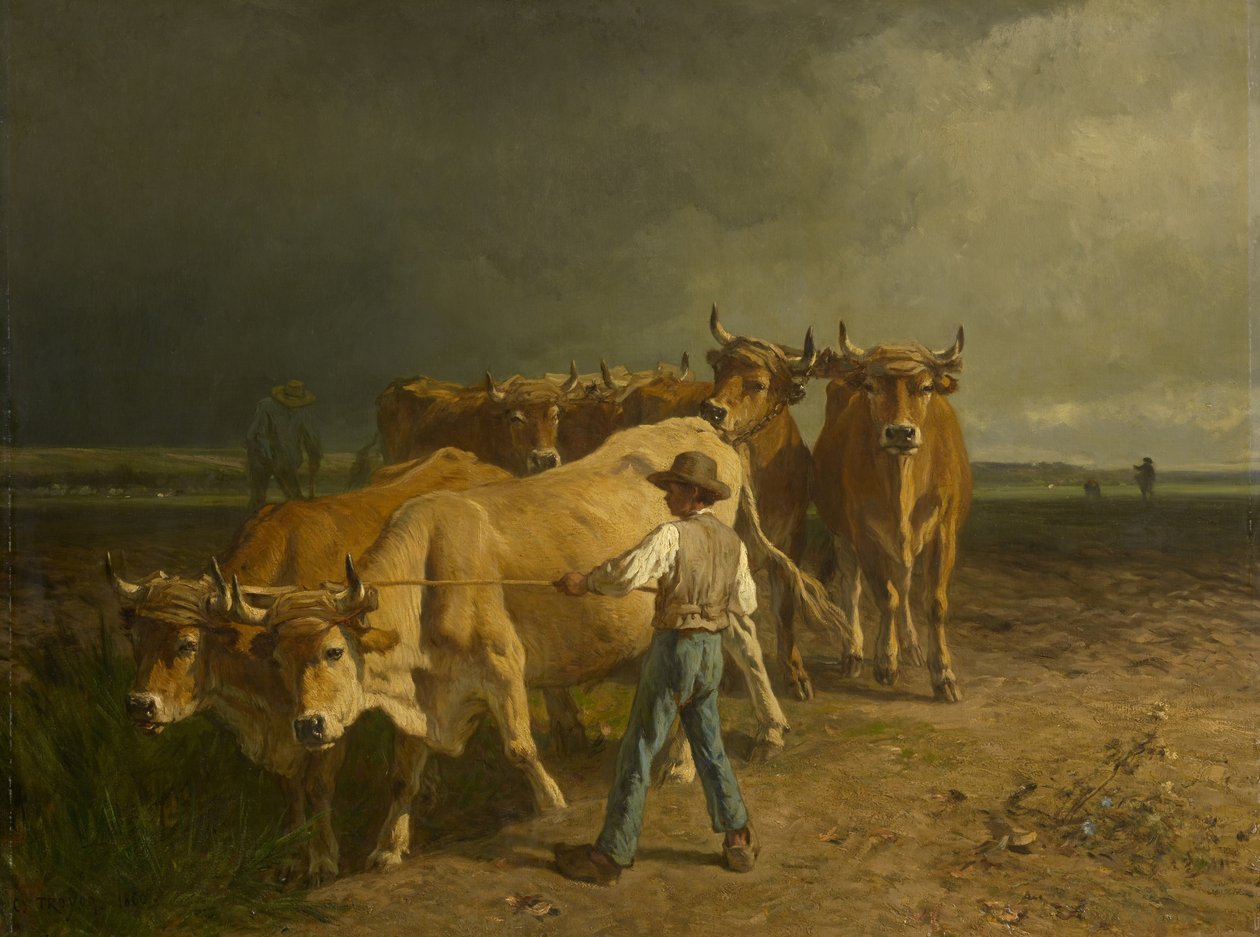 Orba volů, 1860 od Constant Emile Troyon