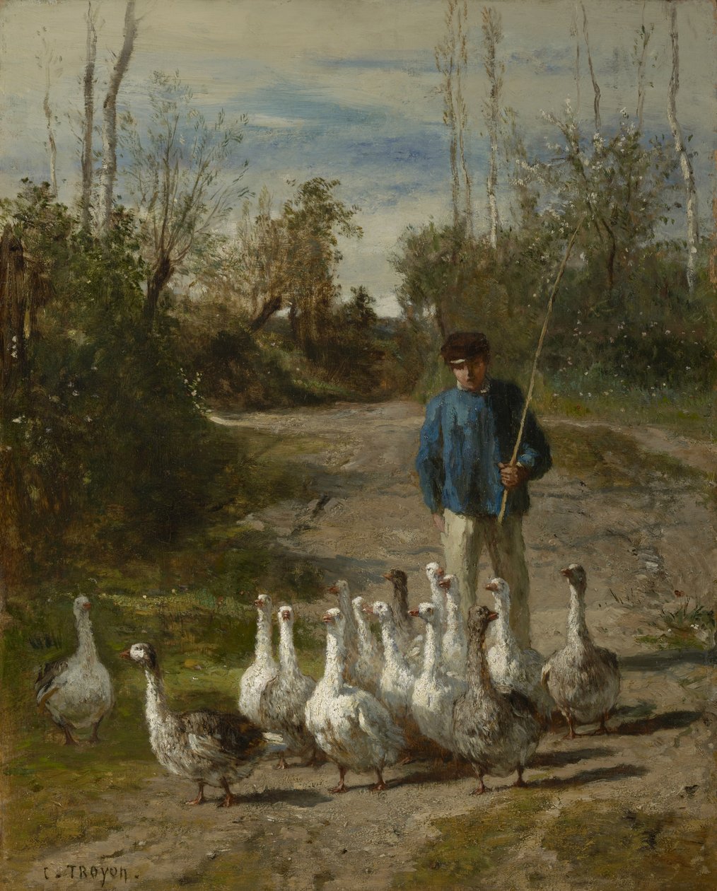 Pastýř hus, kolem 1850-55 od Constant Emile Troyon