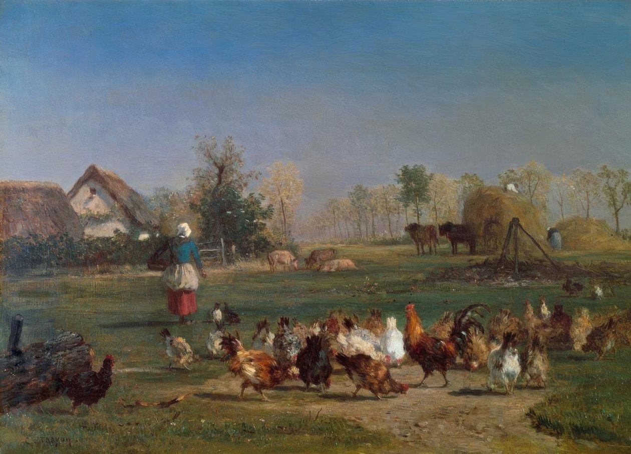 Krmení kuřat od Constant Troyon