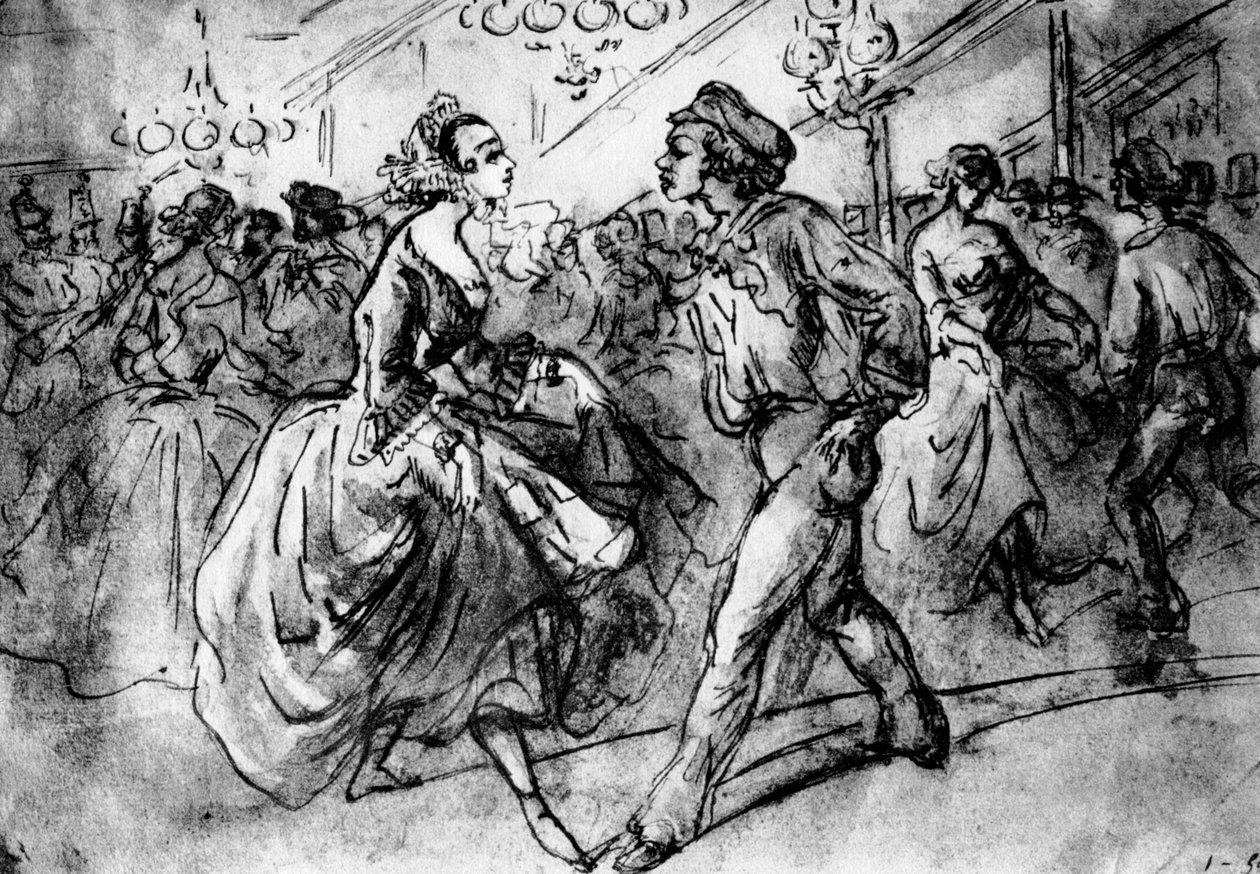 Při tanci, 19. století, 1930. od Constantin Guys