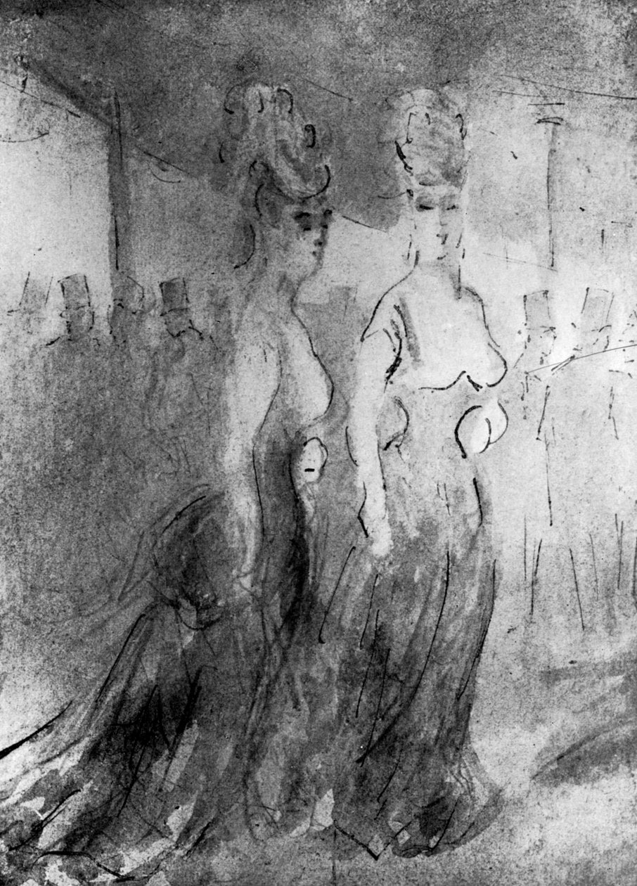 Dva elegantní, 19. století, 1930. od Constantin Guys