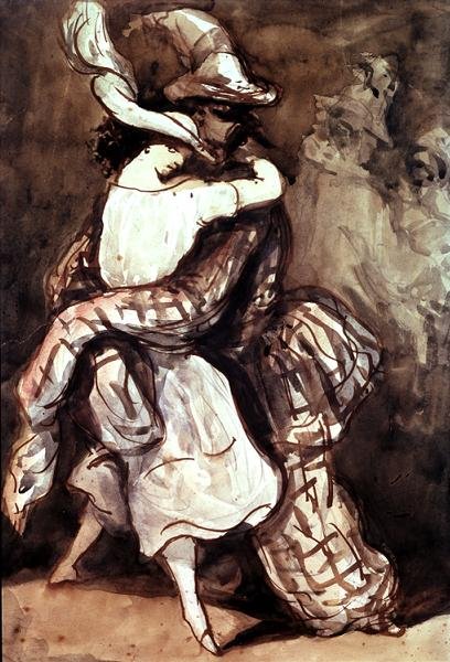 The Dancers (inkoust na papíře) od Constantin Guys