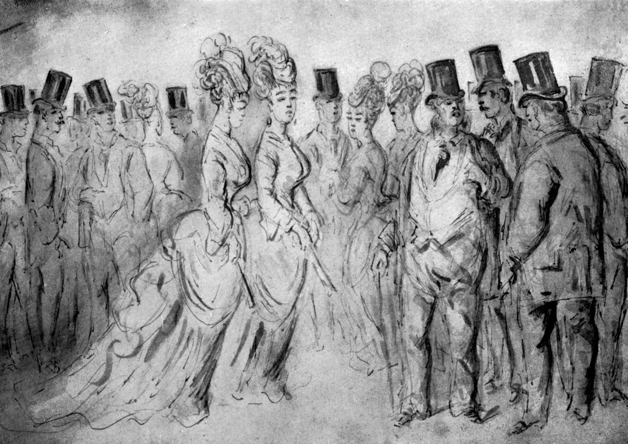 Promenáda, 19. století, 1930. od Constantin Guys