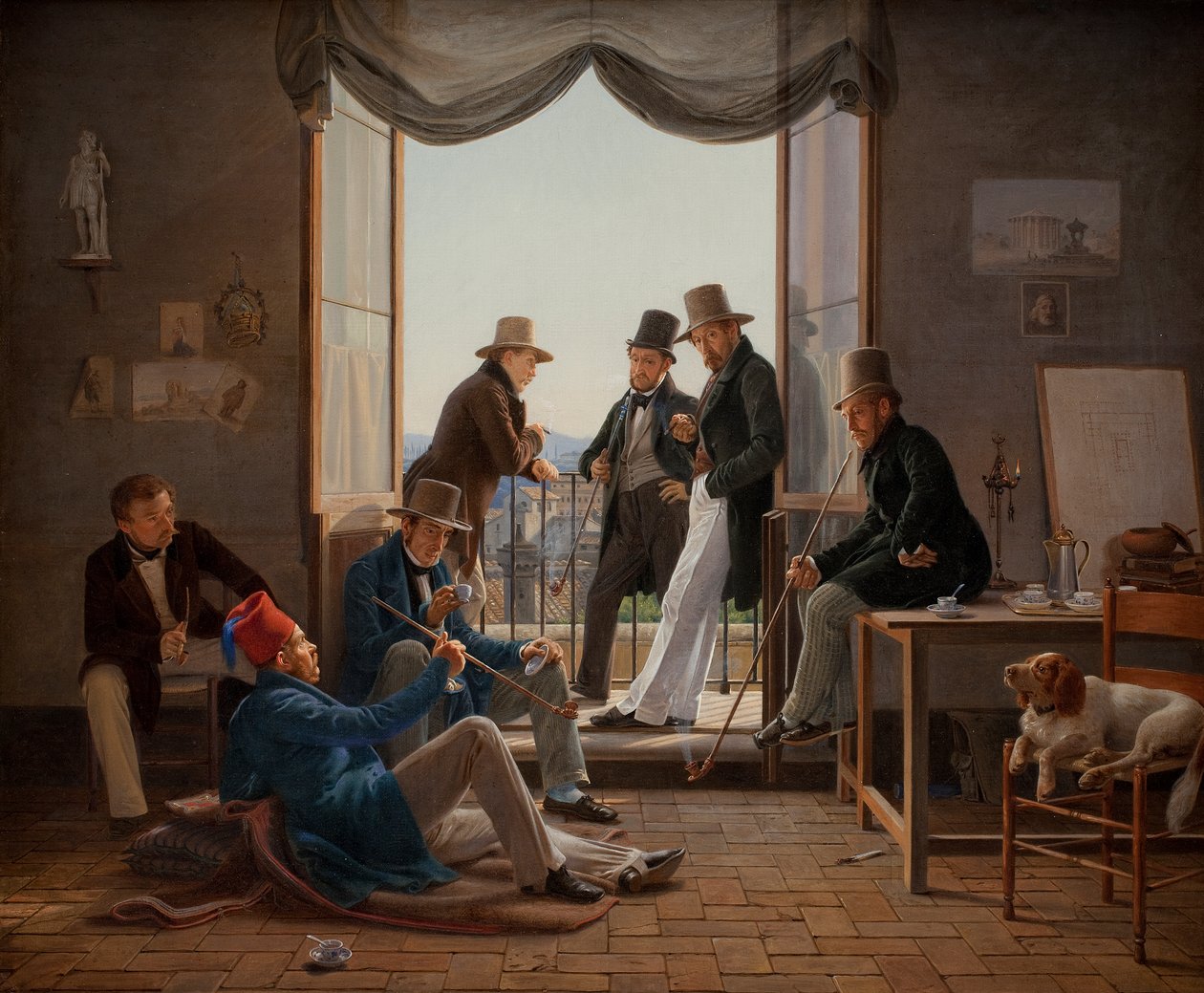 Skupina dánských umělců v Římě od Constantin Hansen