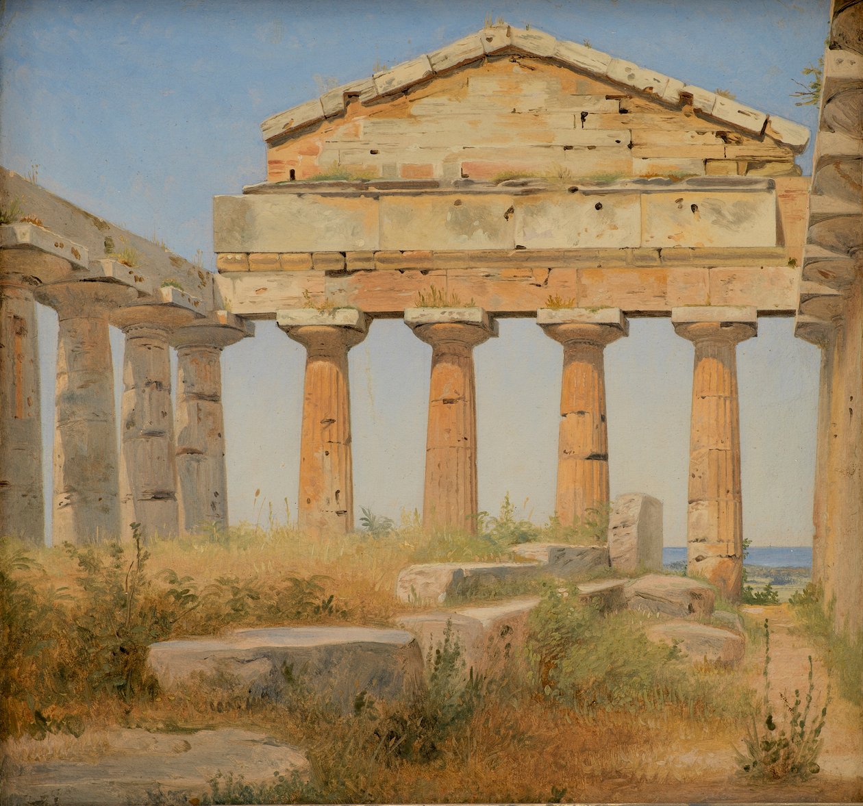 Chrám Athény v Paestum, 1838 od Constantin Hansen
