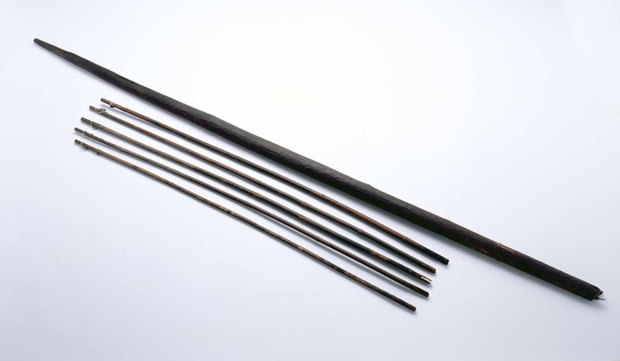 Šípy a luk nalezené u Oetziho ledového muže (dřevo) od Copper Age