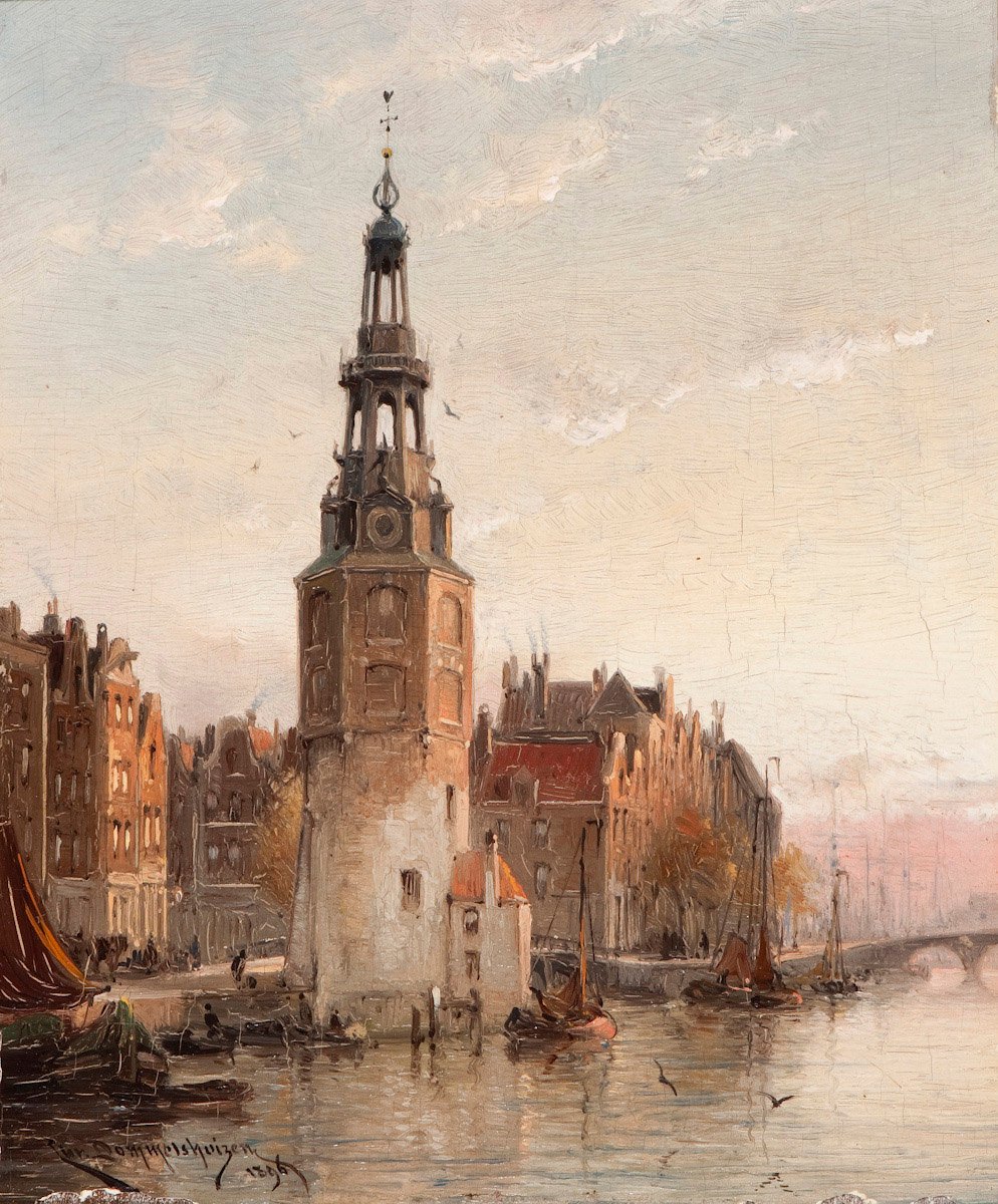 Montelbaanstower v Amsterdamu. od Cornelis Christiaan Dommersen