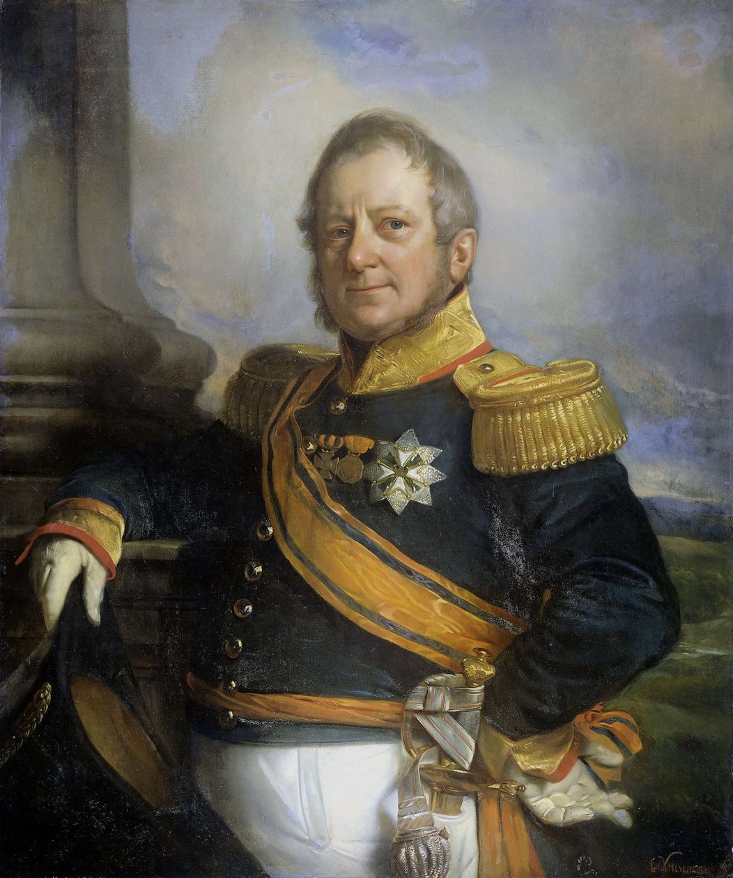 Portrét Hendrika Merkusa, barona de Kocka (1779–1845), armádního velitele a po roce 1826 generálporučíka generálního guvernéra Nizozemské východní Indie od Cornelis Kruseman