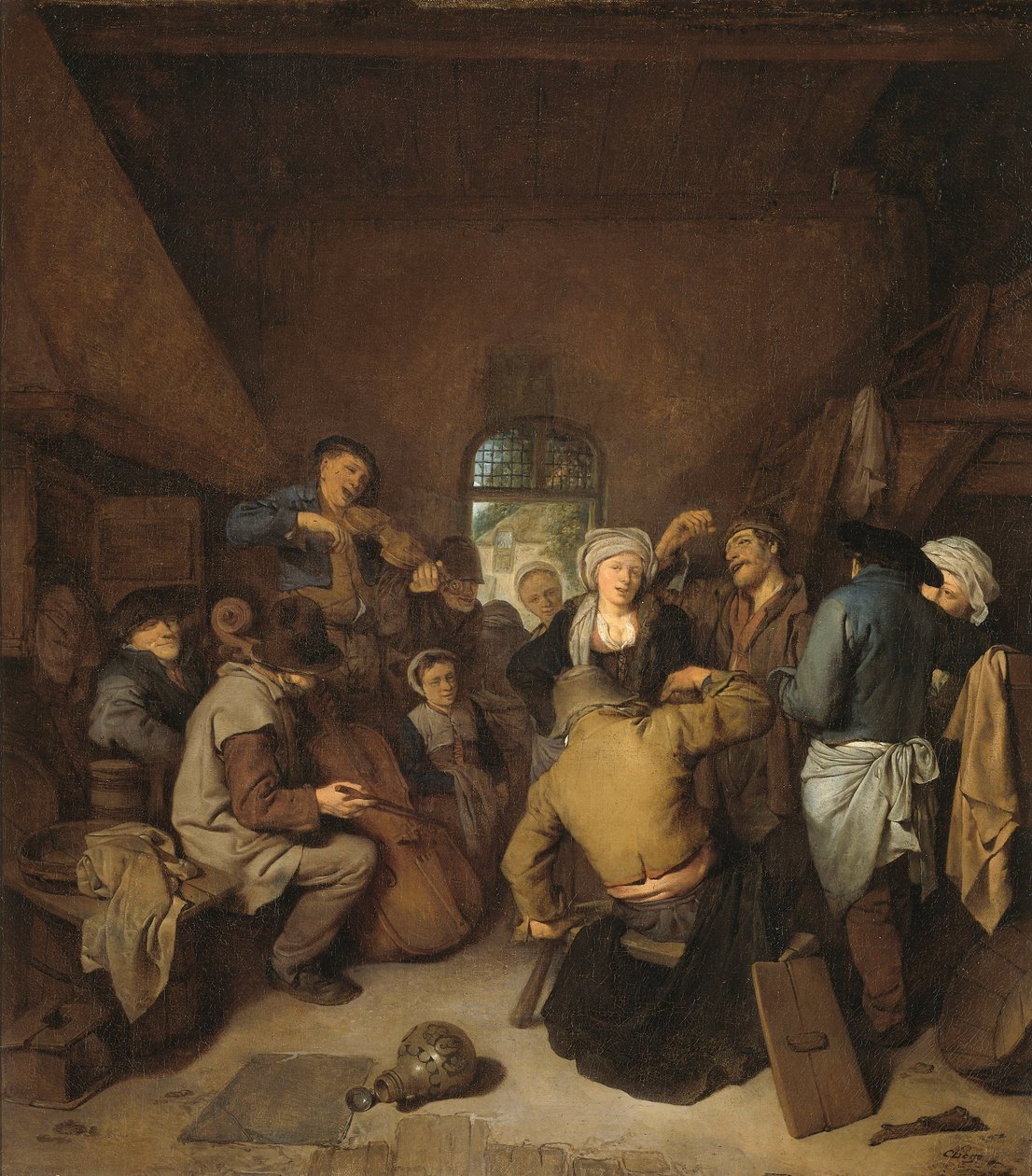 Rolníci tvořící hudbu a tanec od Cornelis Pietersz Bega