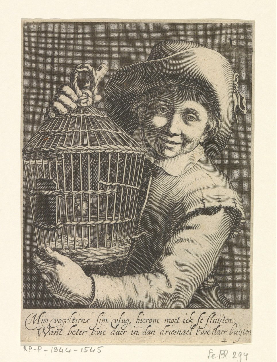 Chlapec s ptačí klecí od Cornelis Bloemaert (II)