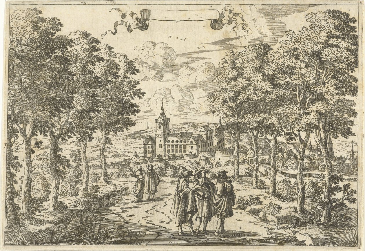 Turisté a hrad od Cornelis Elandts