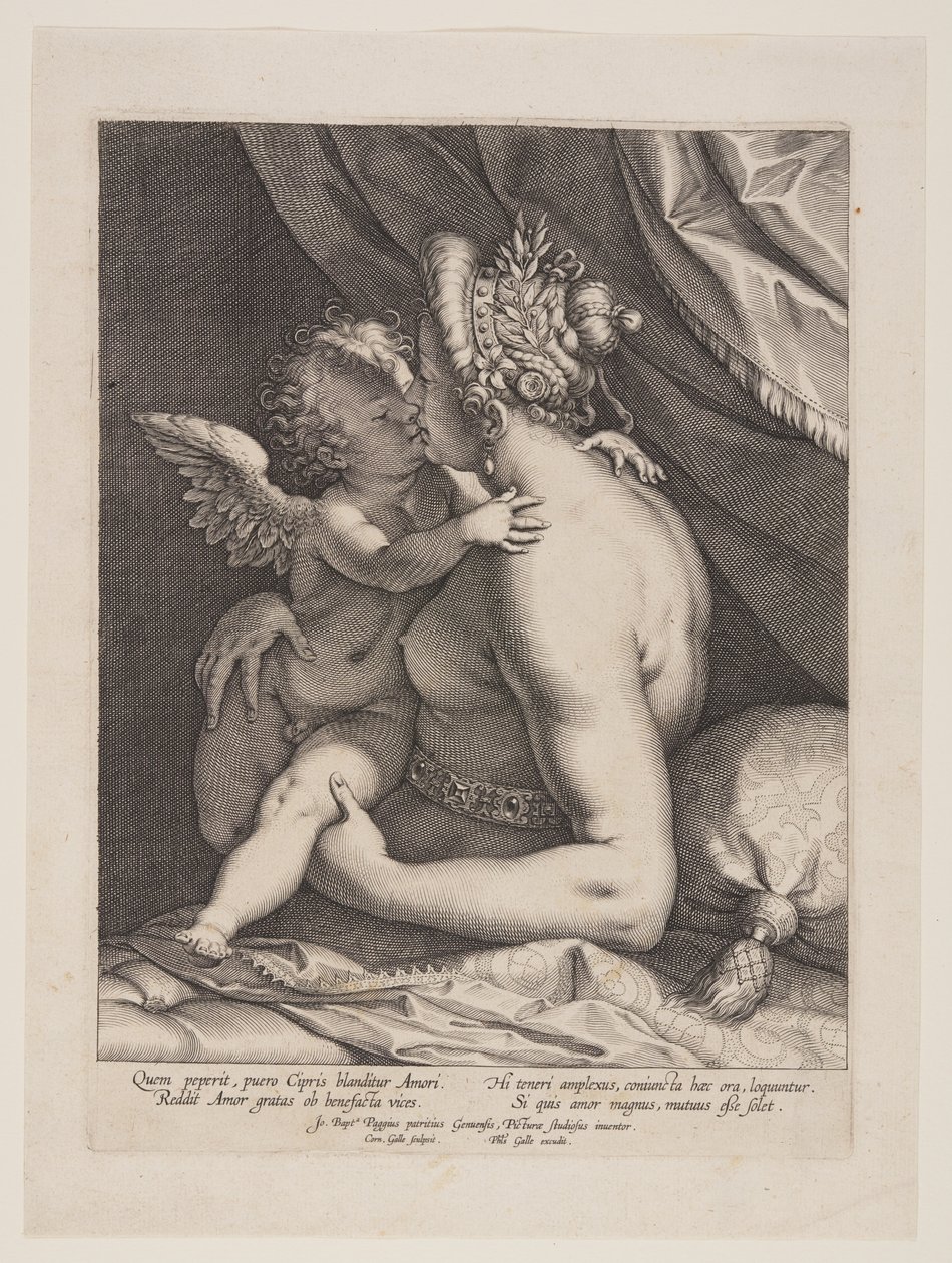 Venuše a Amor od Cornelis Galle I