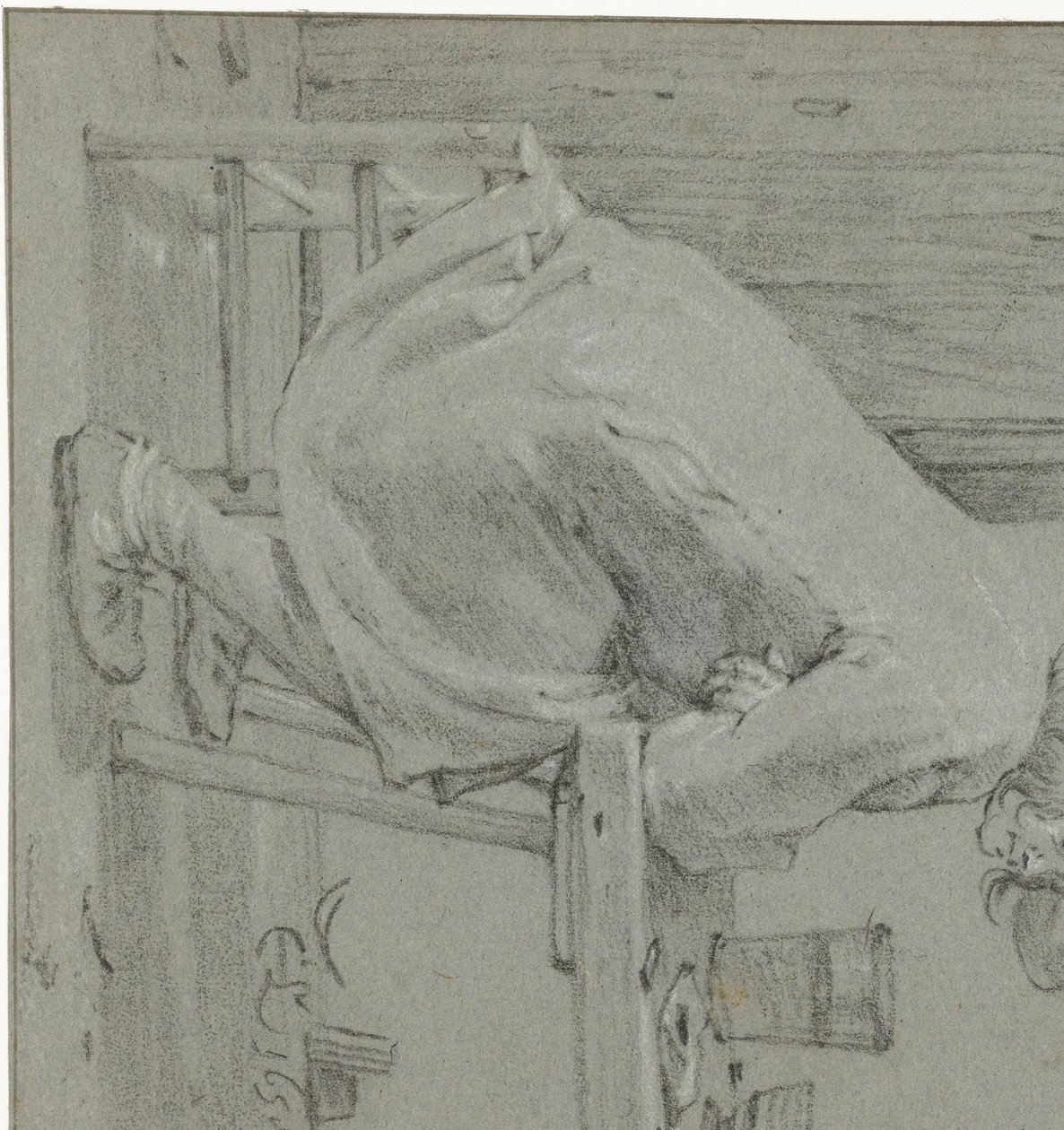 Muž sedící u stolu od Cornelis Saftleven