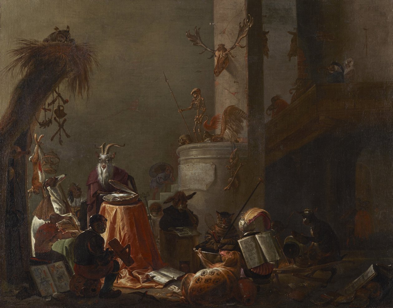 Vysoká škola zvířat od Cornelis Saftleven