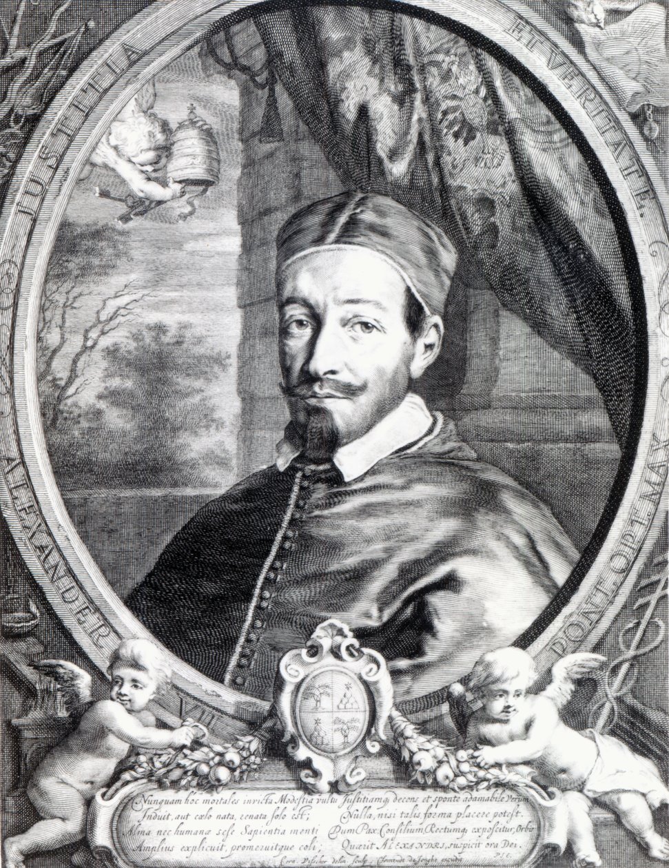 Papež Alexander VII, vydal Clement de Jonghe od Cornelis Visscher