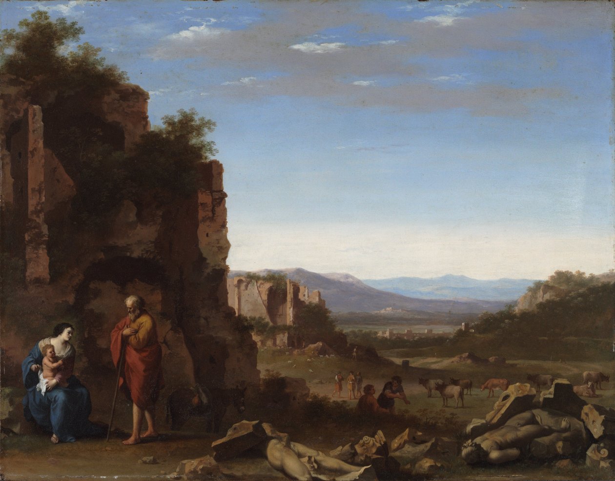 Zbytek na útěku do Egypta od Cornelis van Poelenburgh or Poelenburch