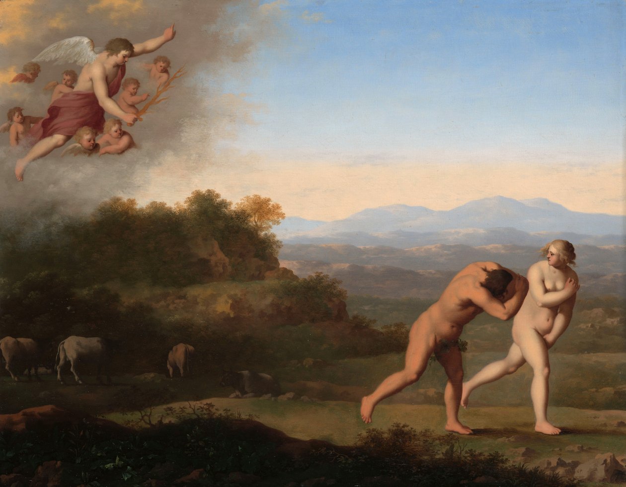 Vyhoštění z ráje od Cornelis van Poelenburgh or Poelenburch