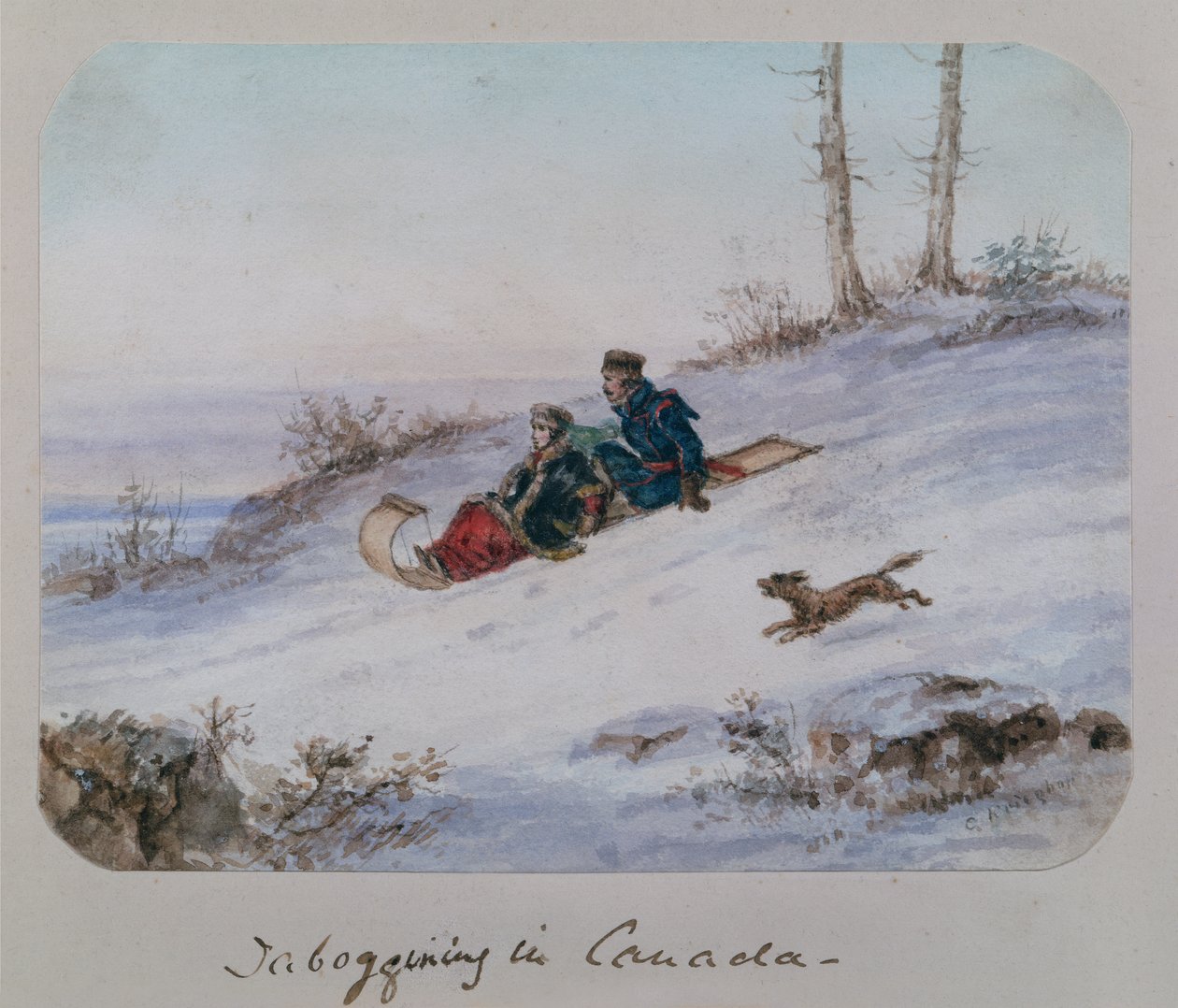 Tabogging v Kanadě od Cornelius Krieghoff