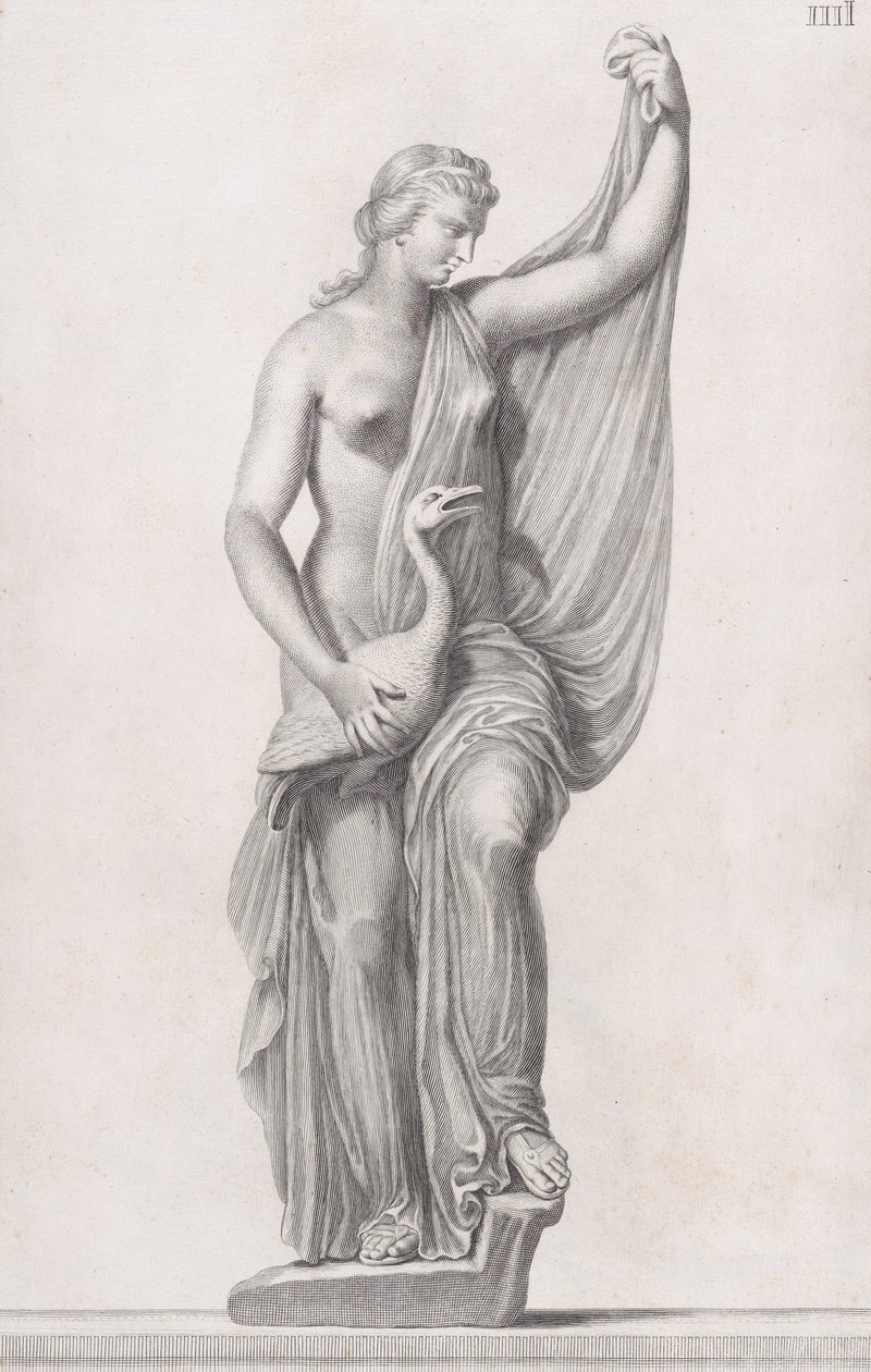 Socha Ledy a labutě, 1734 od Cosimo Mogalli