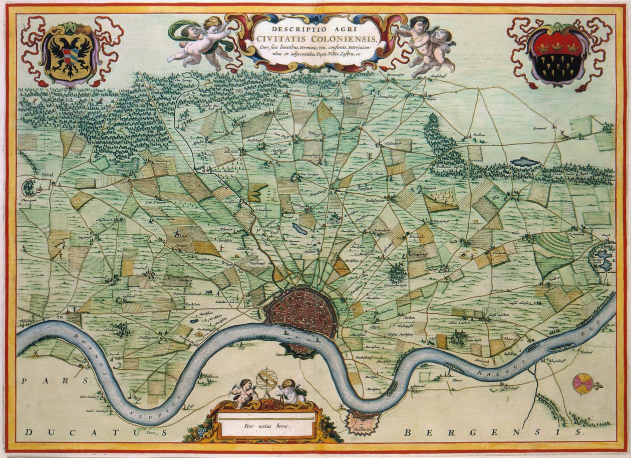 Kolín nad Rýnem - Mapa od Johannes and Mortier, Cornelis Covens