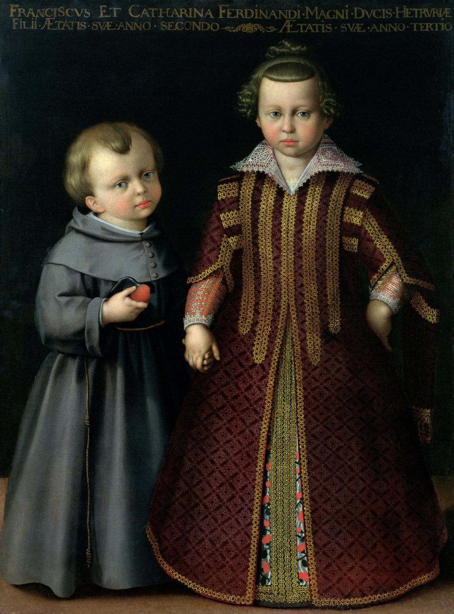 Francesco a Caterina de Medici (tempera na plátně) od Cristofano Allori