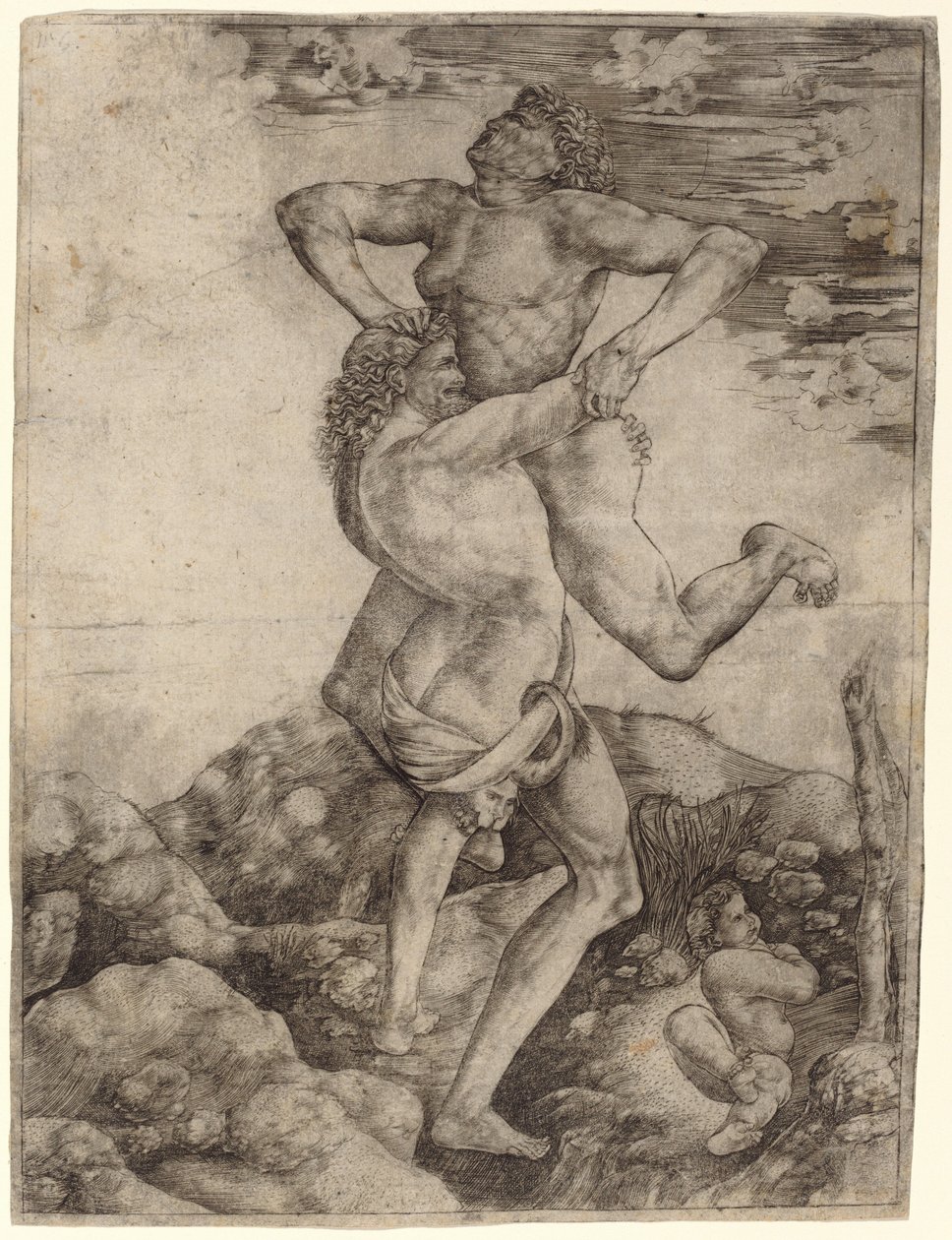 Herkules a Antaeus od Cristofano Robetta, after Antonio del Pollaiuolo