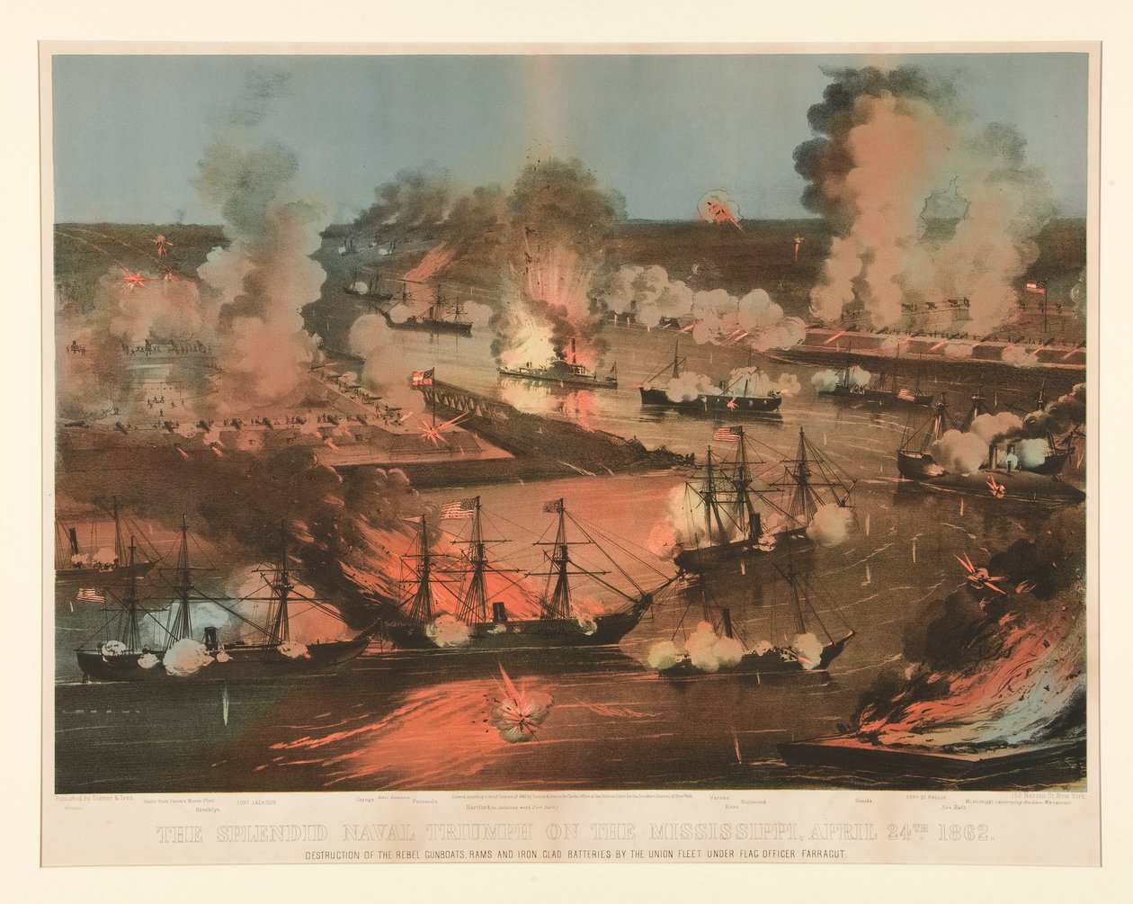 Nádherný námořní triumf Mississippi od Currier and Ives