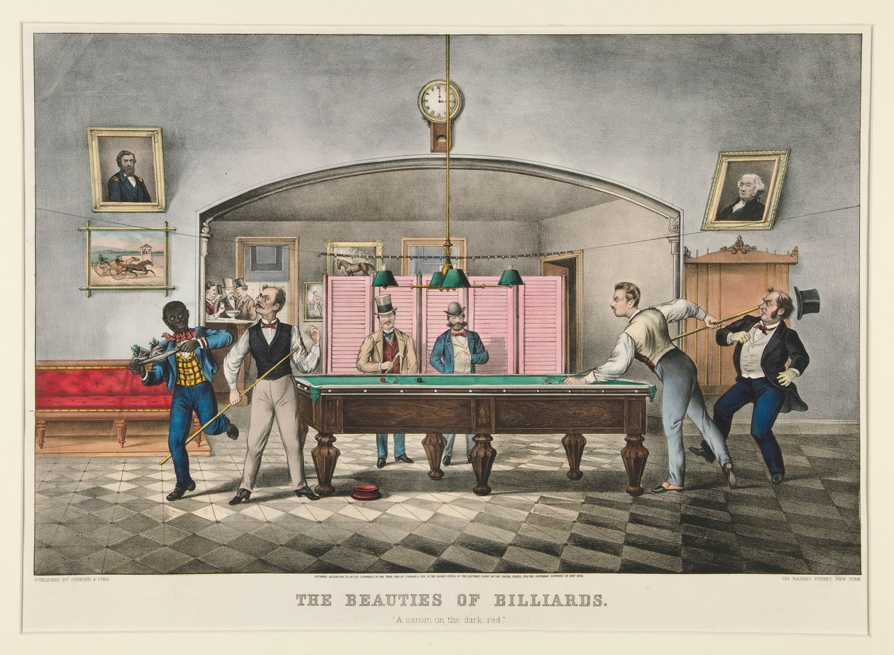 Krásy kulečníku. od Currier and Ives