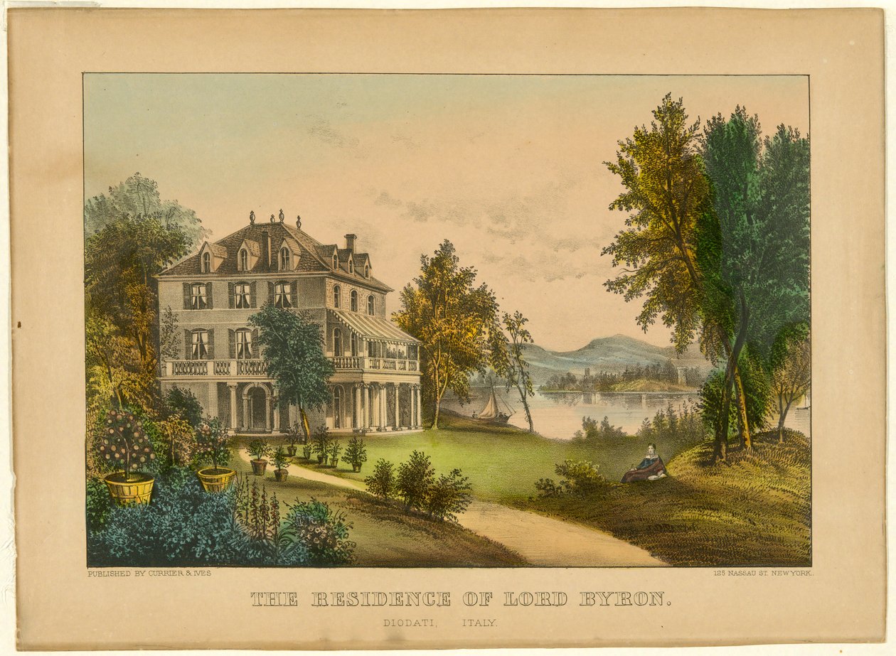 Sídlo lorda Byrona od Currier and Ives