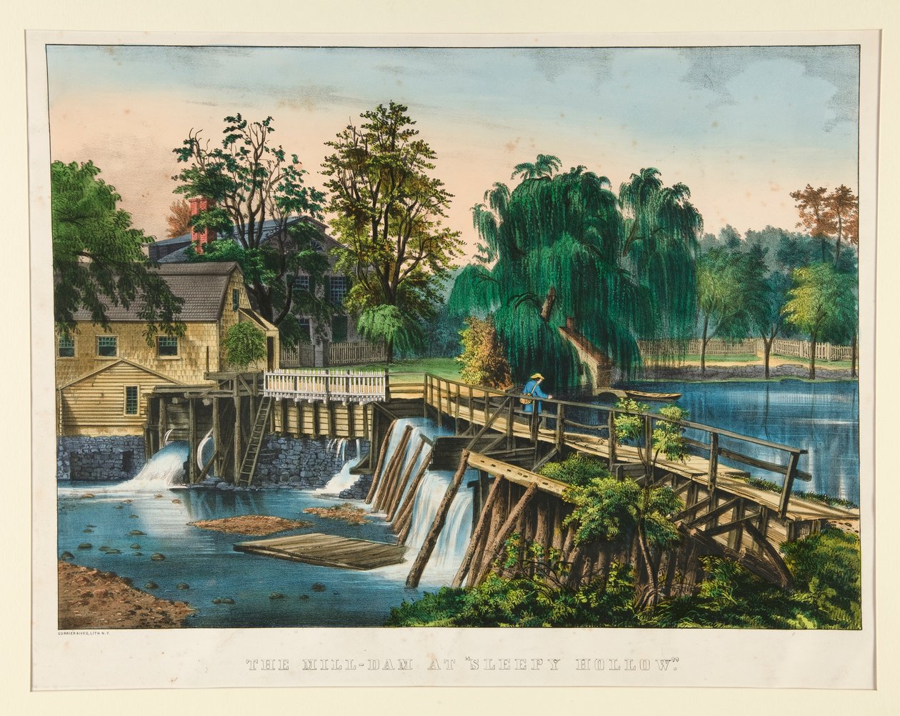 Mlýnská přehrada u od Currier and Ives