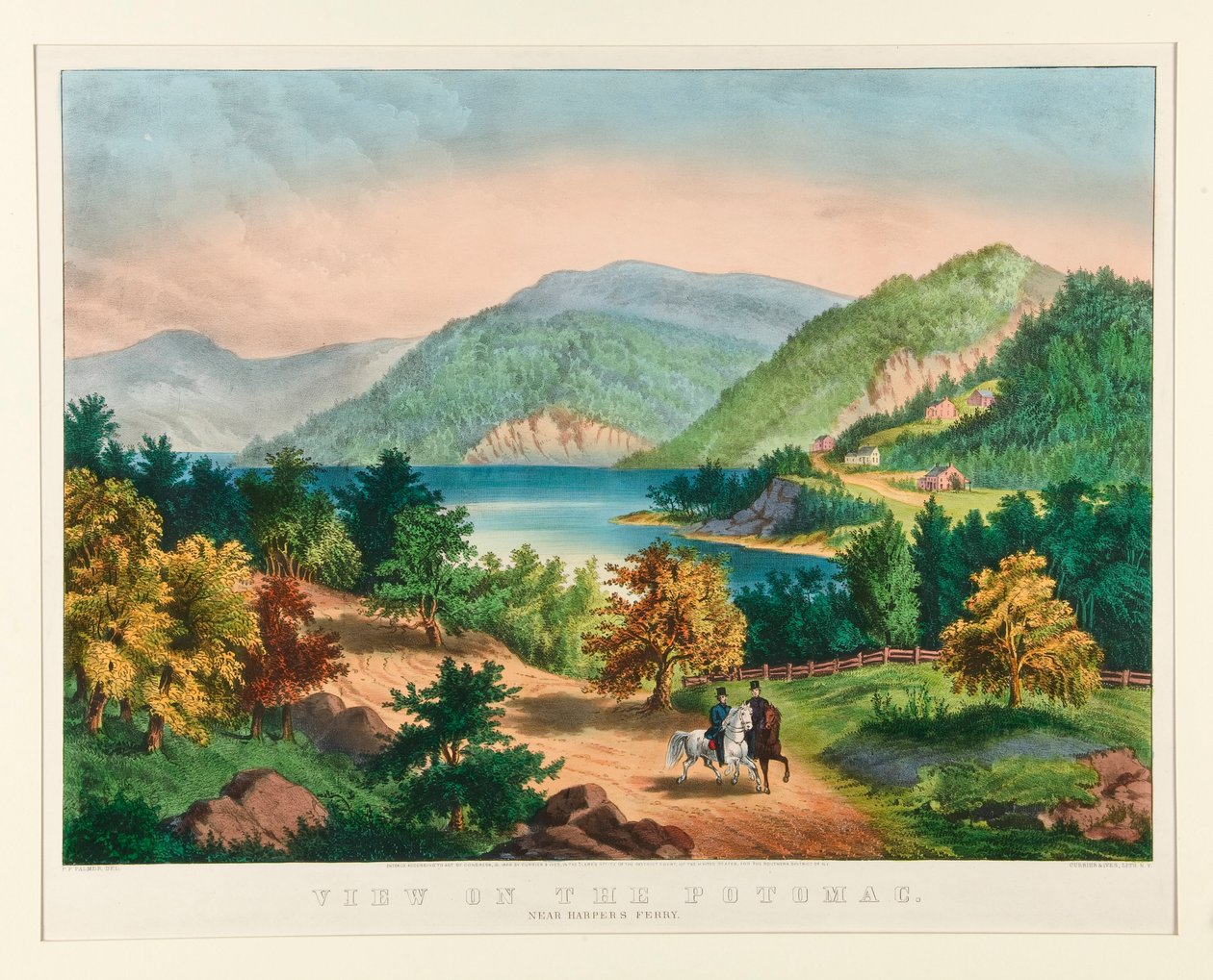 Pohled na Potomac poblíž Harper od Currier and Ives