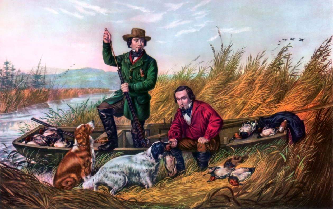 Střelba na divokou kachnu, 1854. od Currier and Ives