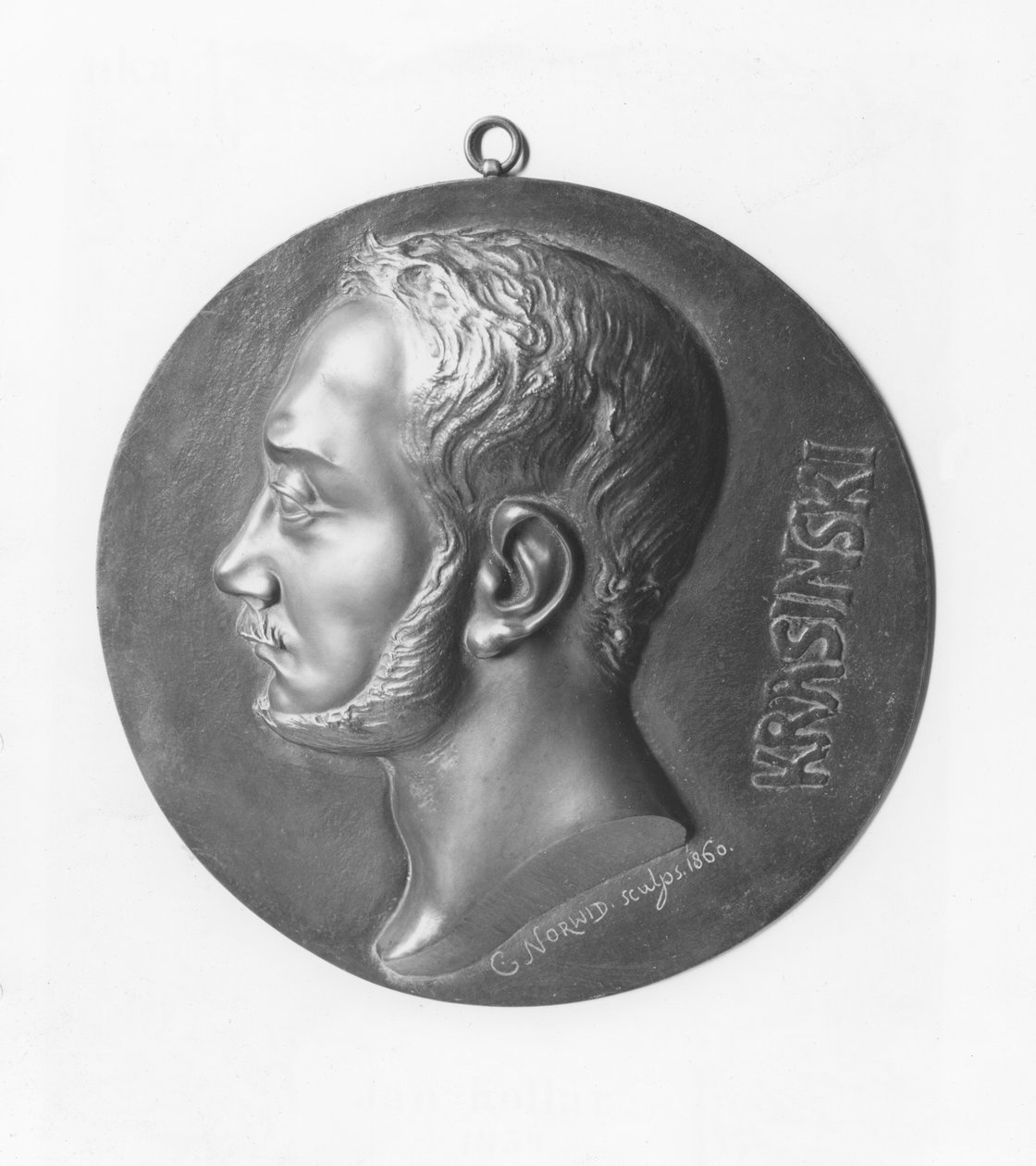 Medailon Zygmunt Krasiski (bronz) od Cyprian Kamil Norwid