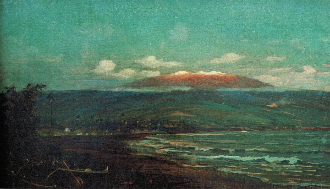 Mauna Kea z Hilo Bayn od D. Howard Hitchcock