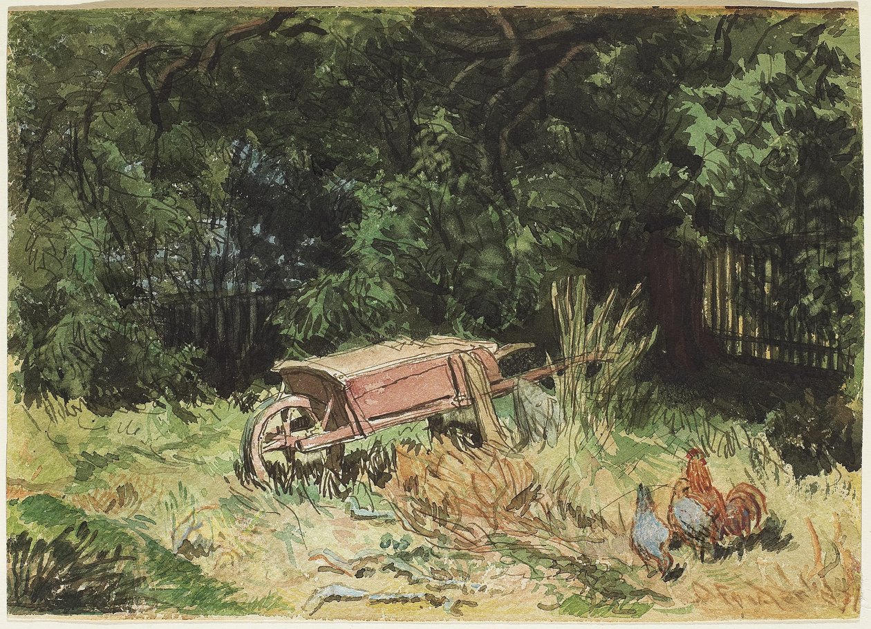 The Wheelbarrow, 1871 (wc na papíře) od Daniel Fowler
