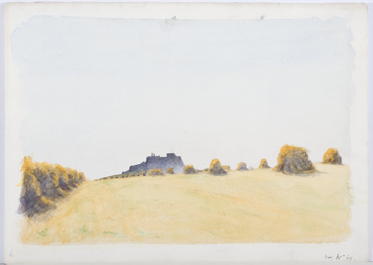 Lindisfarne, 1895 (inkoust, tužka a wc na papíře) od Daniel Oliver