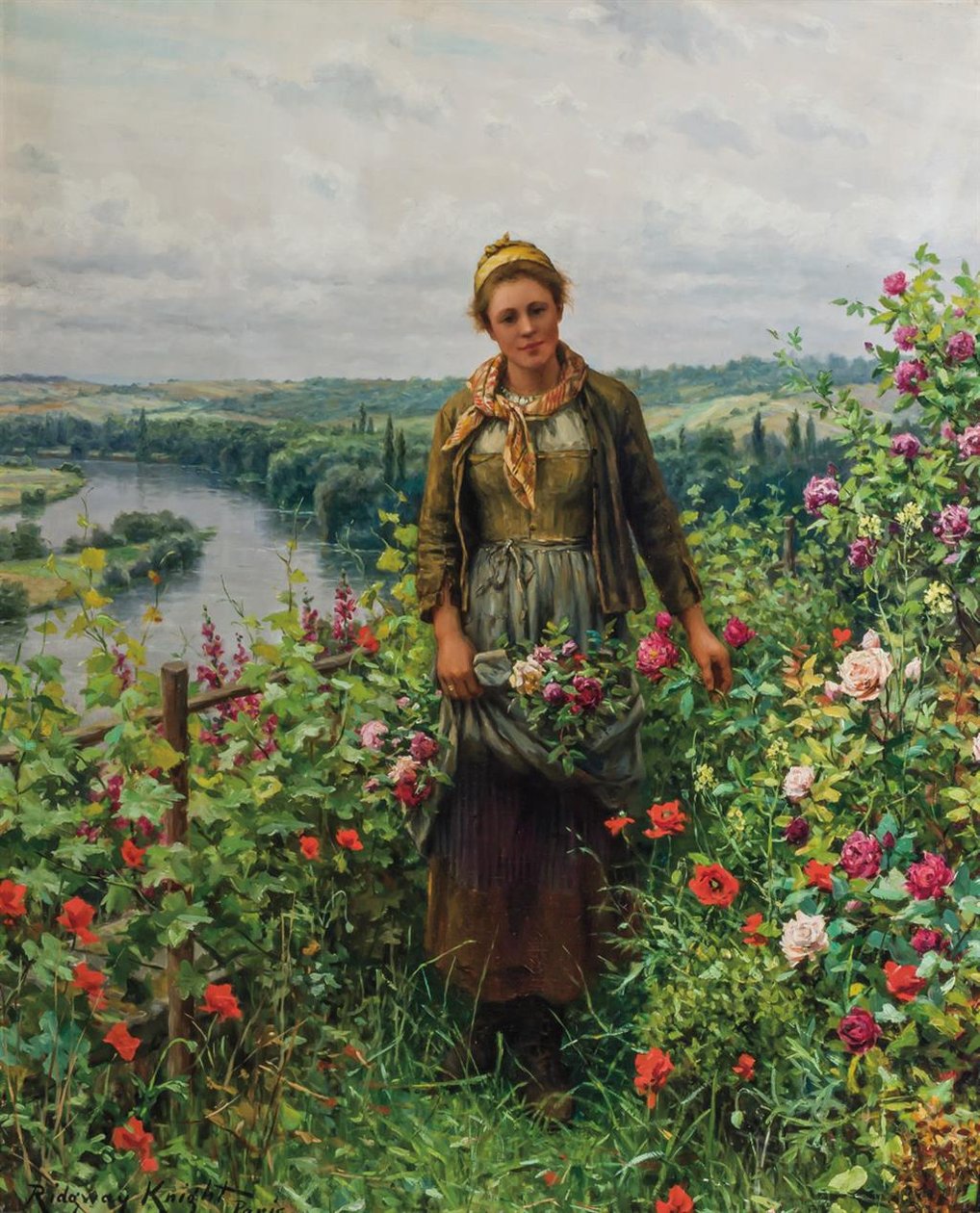 Služka v její zahradě od Daniel Ridgway Knight