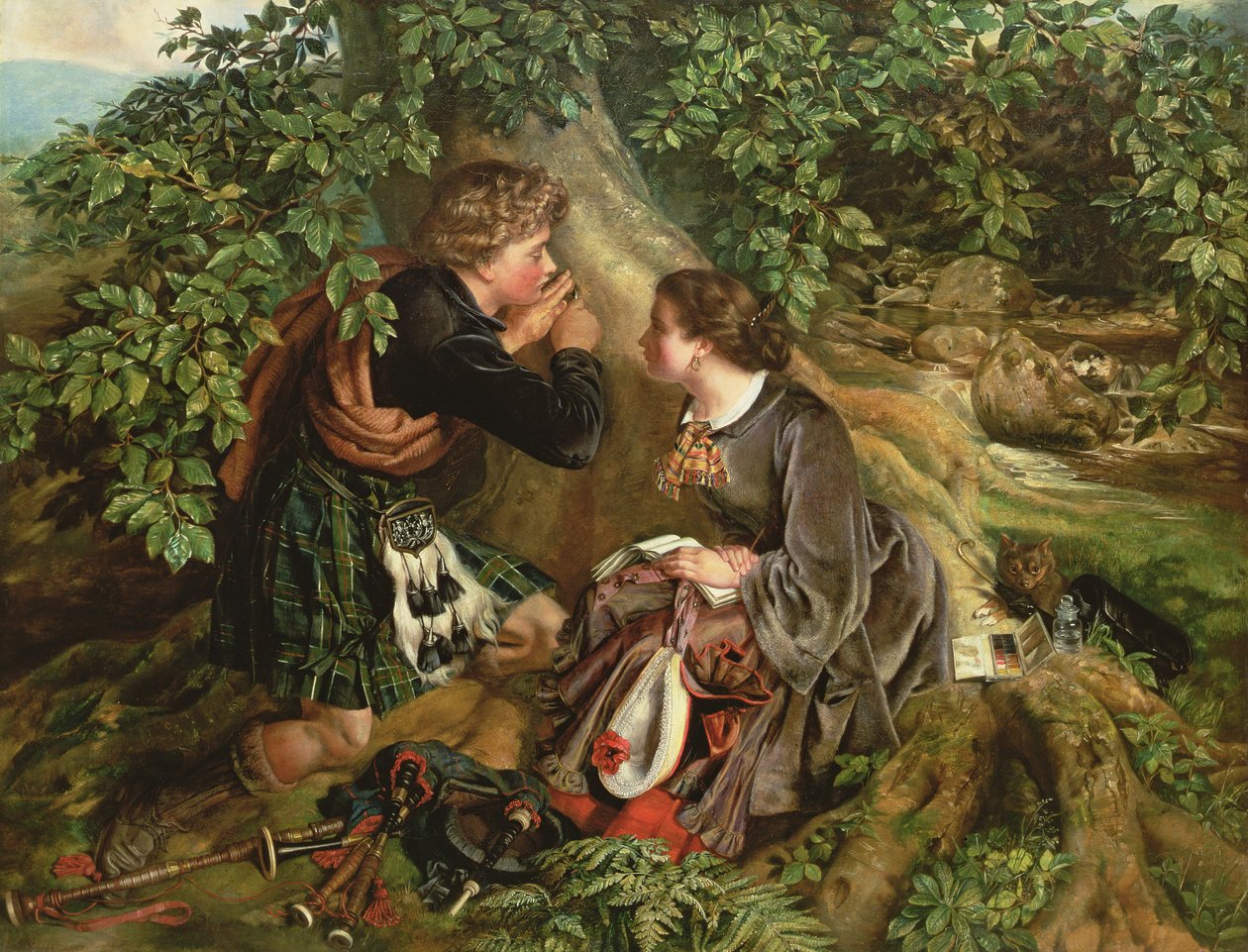 Skotští milenci, 1863 od Daniel Maclise