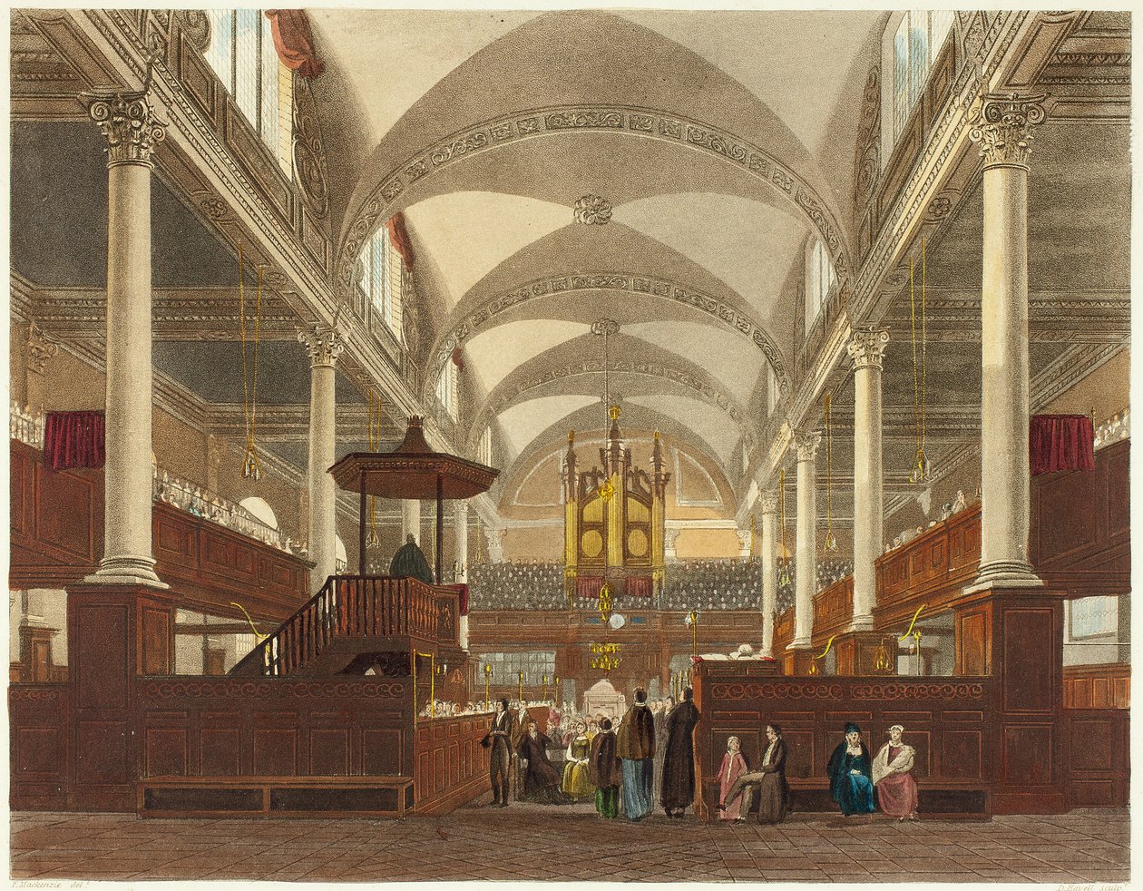 Interiér Christ Church od Daniel Havell