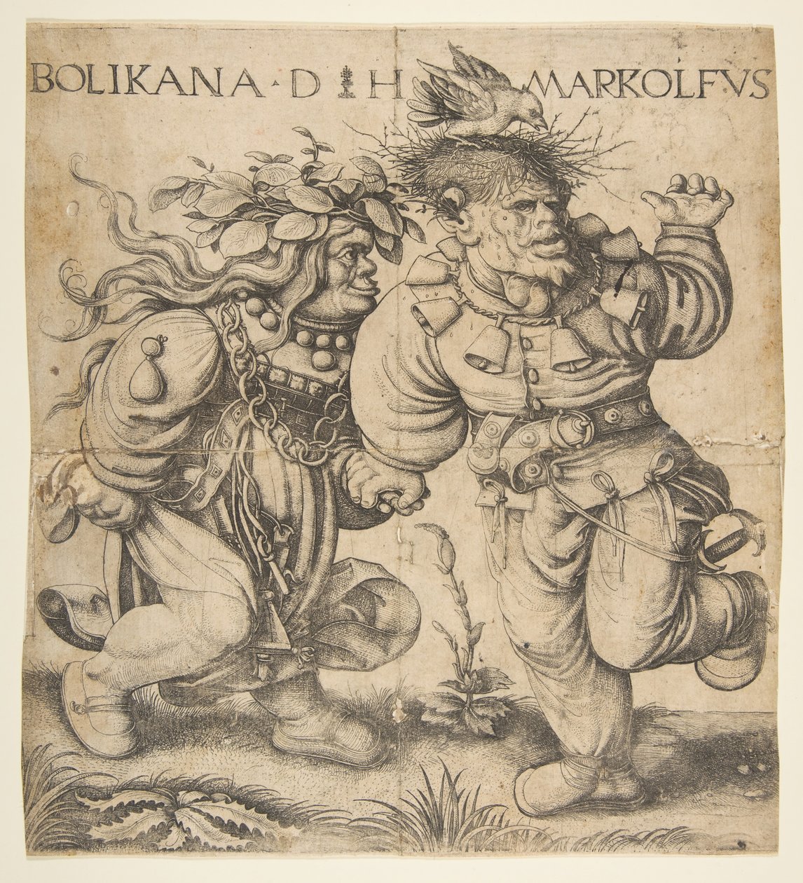 Bolinka a Marcolfus, konec 15.-začátek 16. století. od Daniel Hopfer