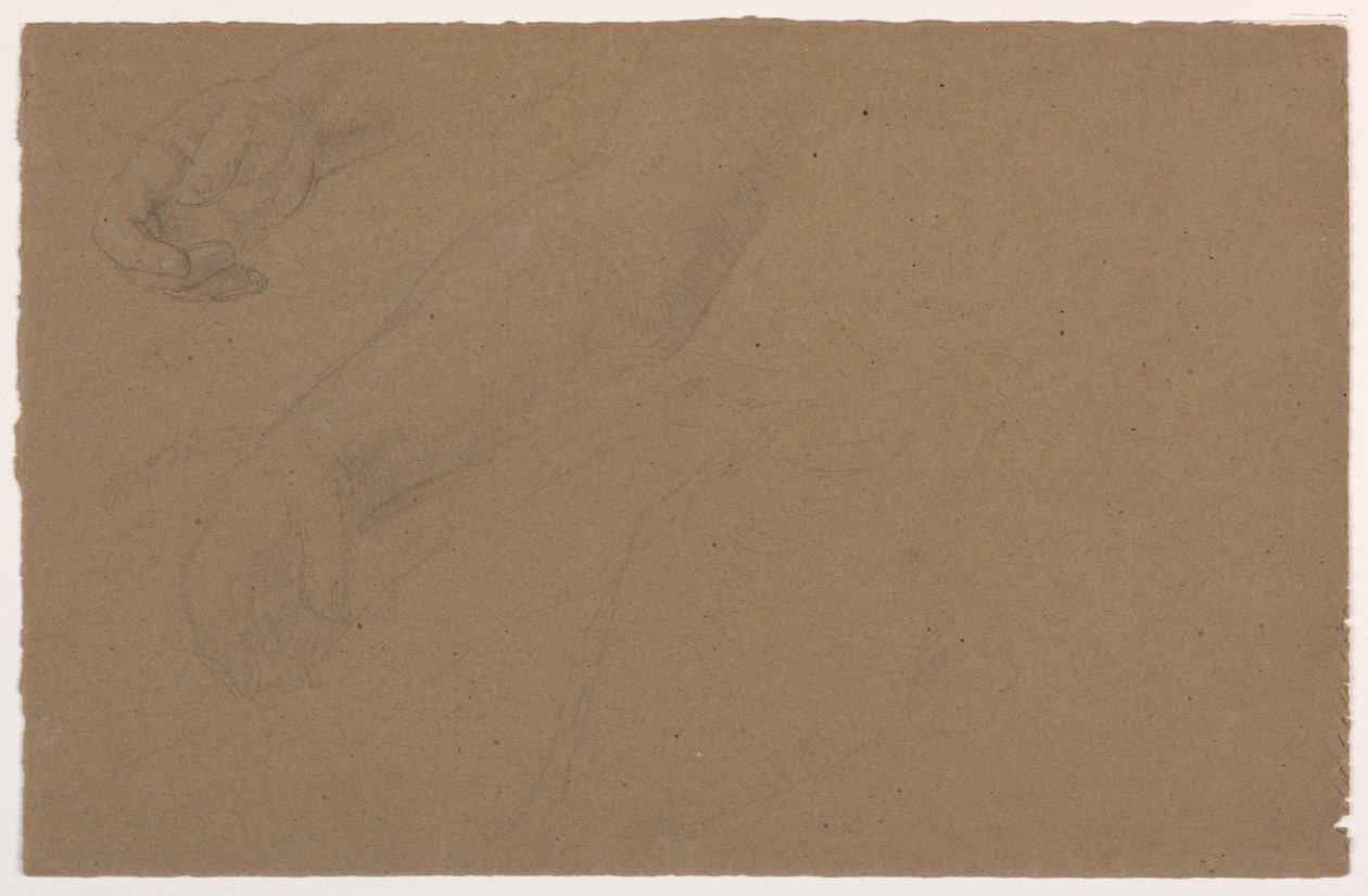Kresba, studie pravé ruky, 1850-60 od Daniel Huntington