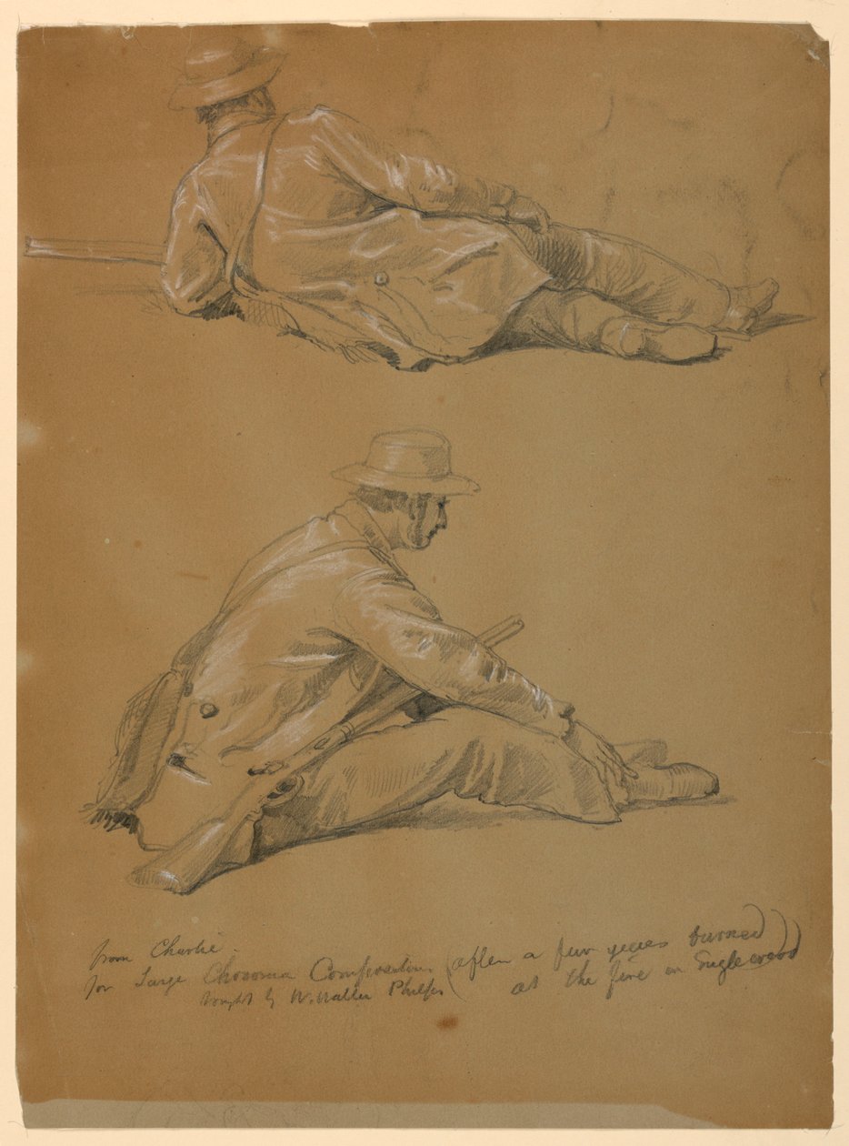 Kresba, Dvě studie umělce, 1864 od Daniel Huntington