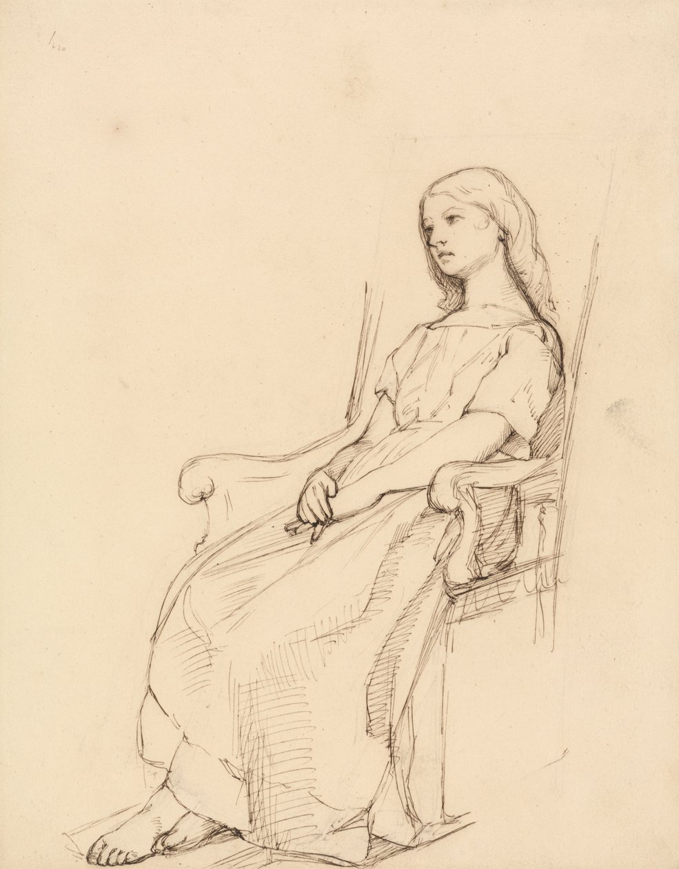 Studie mladé dívky, sedící od Daniel Maclise