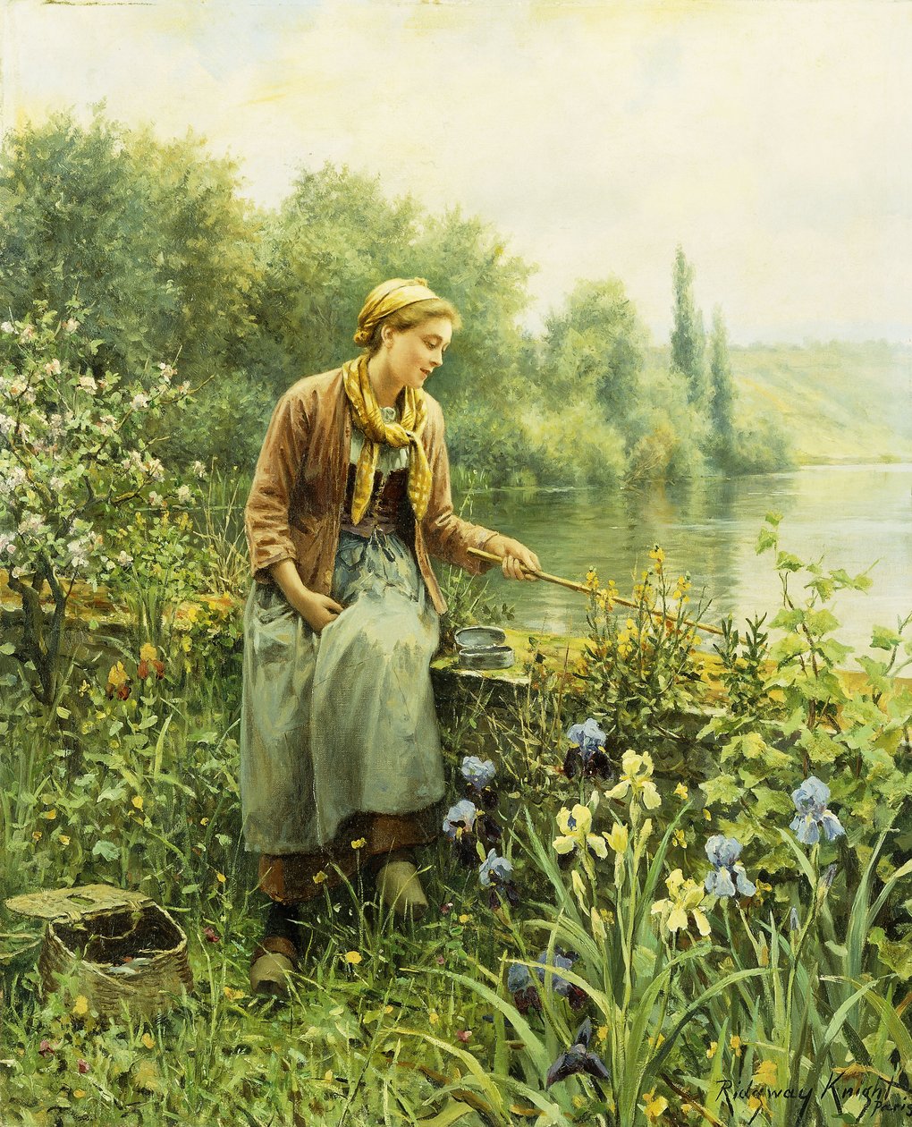Rybaření na jarní den, od Daniel Ridgway Knight